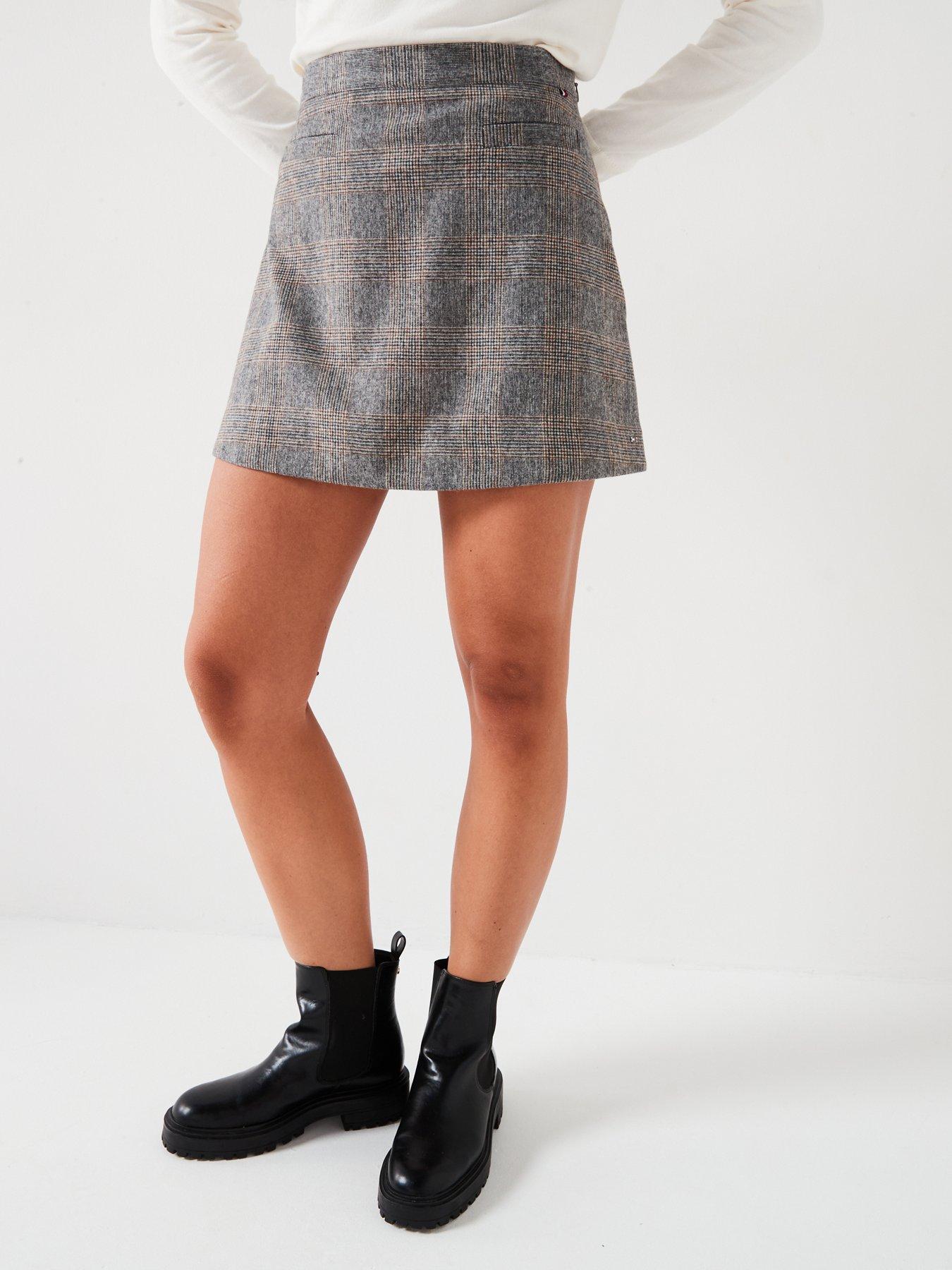 undefined Check Wool Blend Mini Skirt - Multi