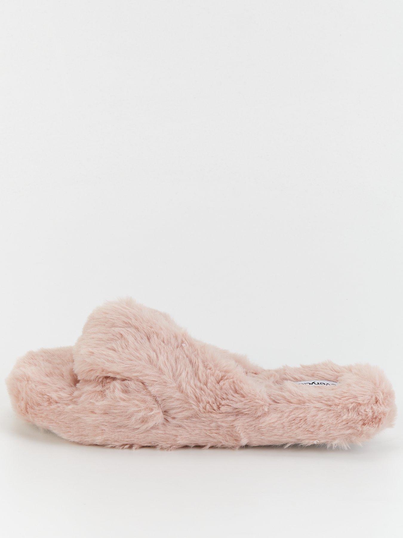 everyday-fluffy-cross-knot-slider-slipper-pinkfront