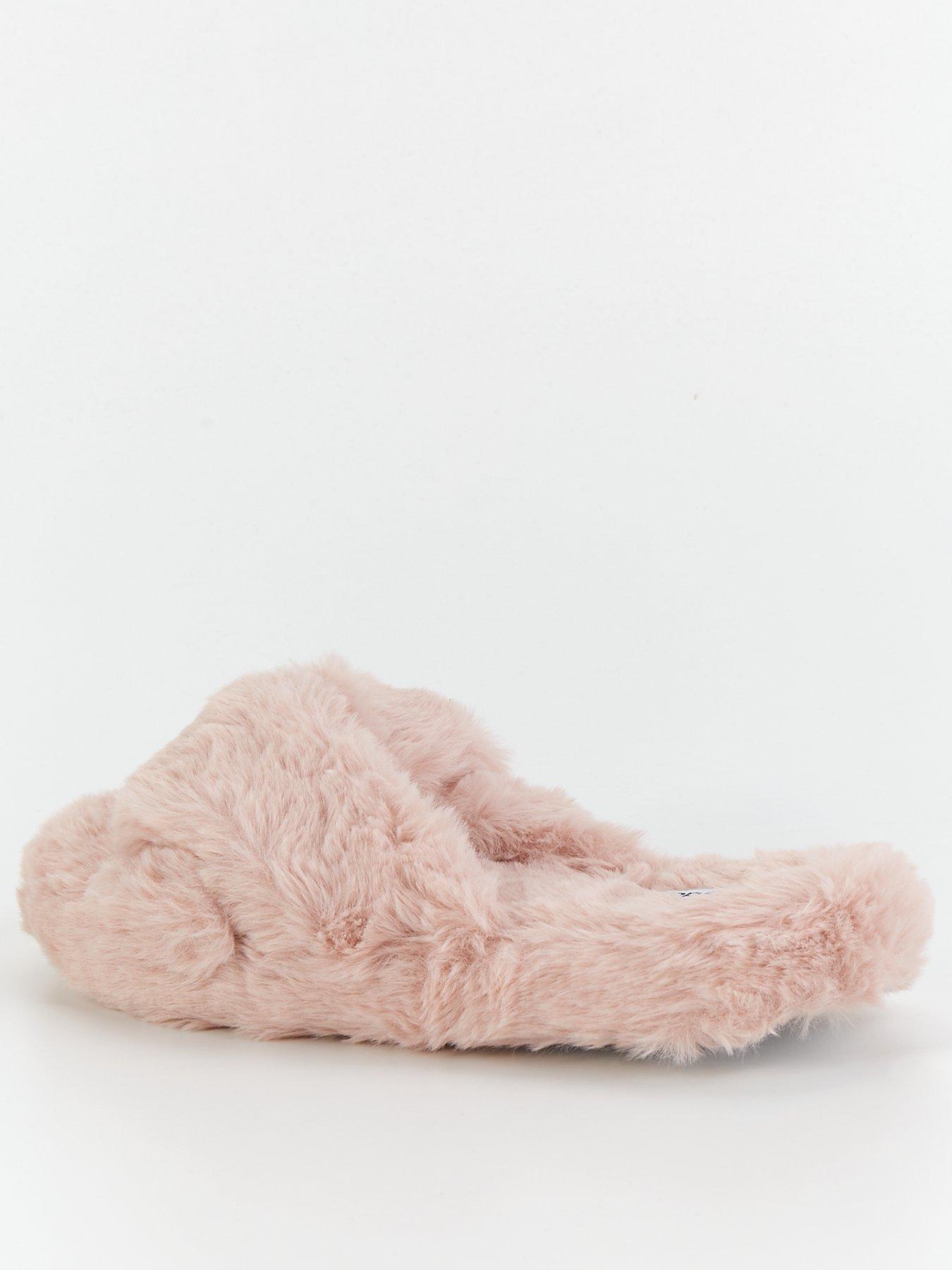 everyday-fluffy-cross-knot-slider-slipper-pinkback