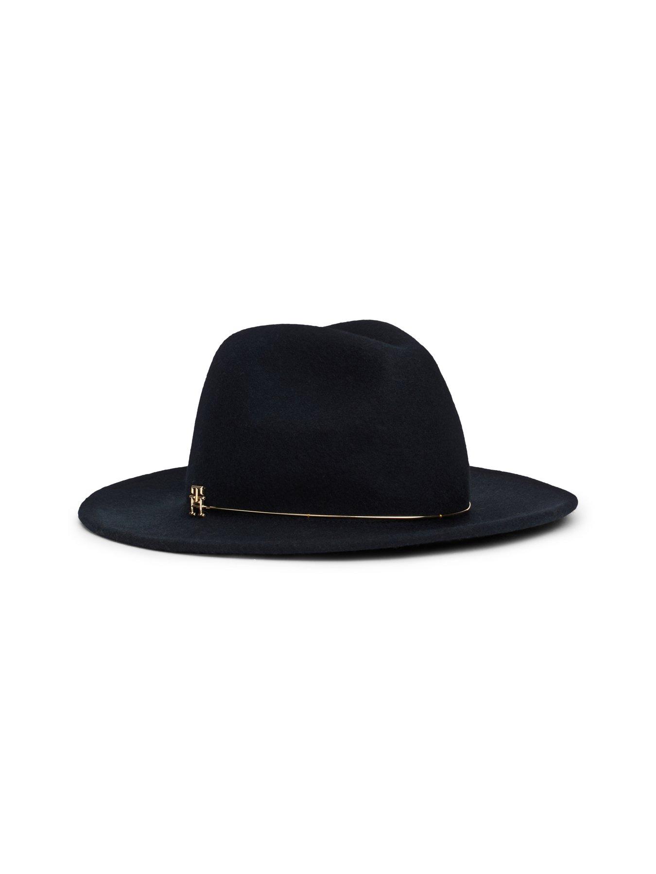 tommy-hilfiger-monogram-fedora-hat-blackstillFront