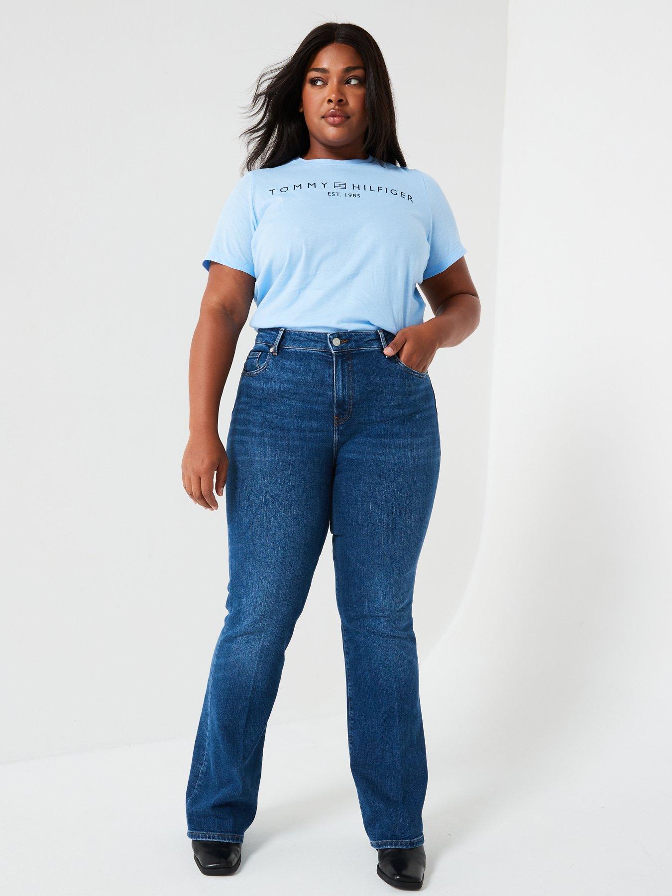 Image 3 of 6 of Tommy Hilfiger Plus Midi Rise Bootcut Jean - Blue