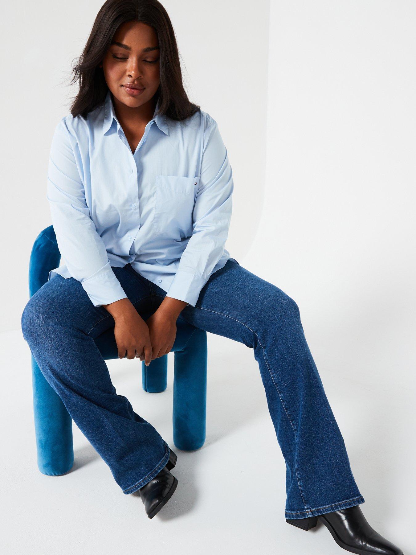Image 5 of 6 of Tommy Hilfiger Plus Midi Rise Bootcut Jean - Blue