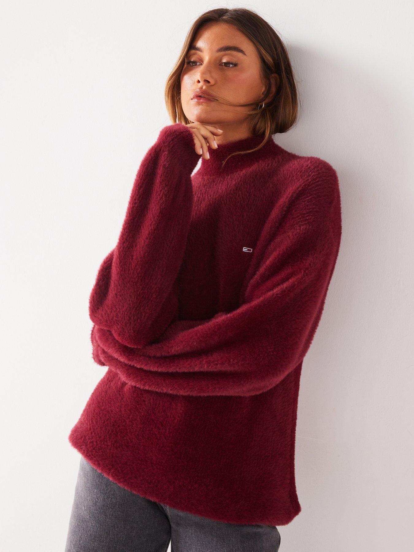 tommy-jeans-fluffy-knit-jumper-red