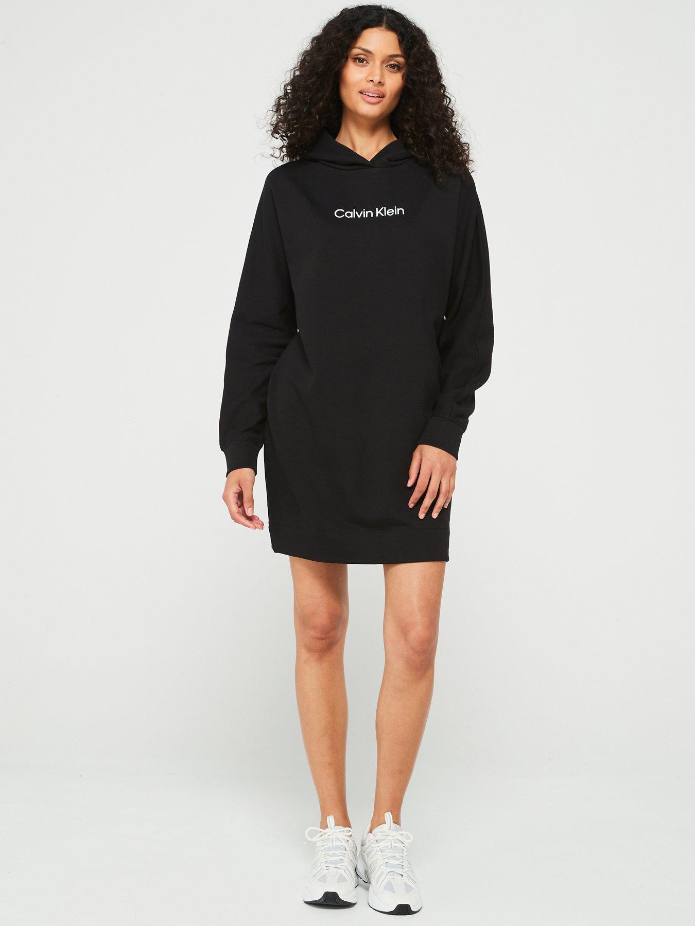 calvin-klein-hero-logo-hoodie-mini-dress-black