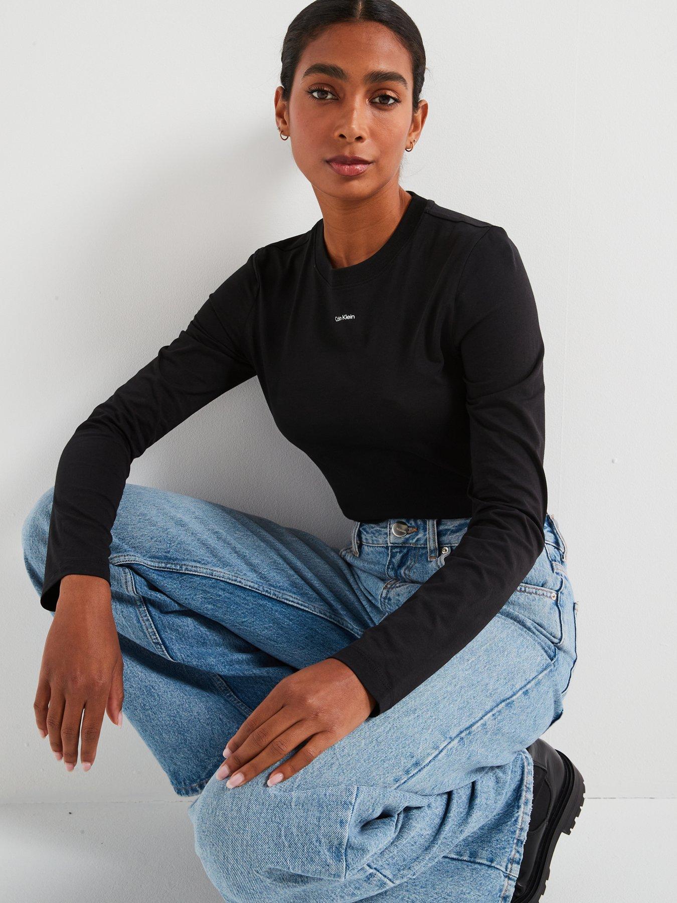 calvin-klein-micro-logo-long-sleeve-top-blackdetail