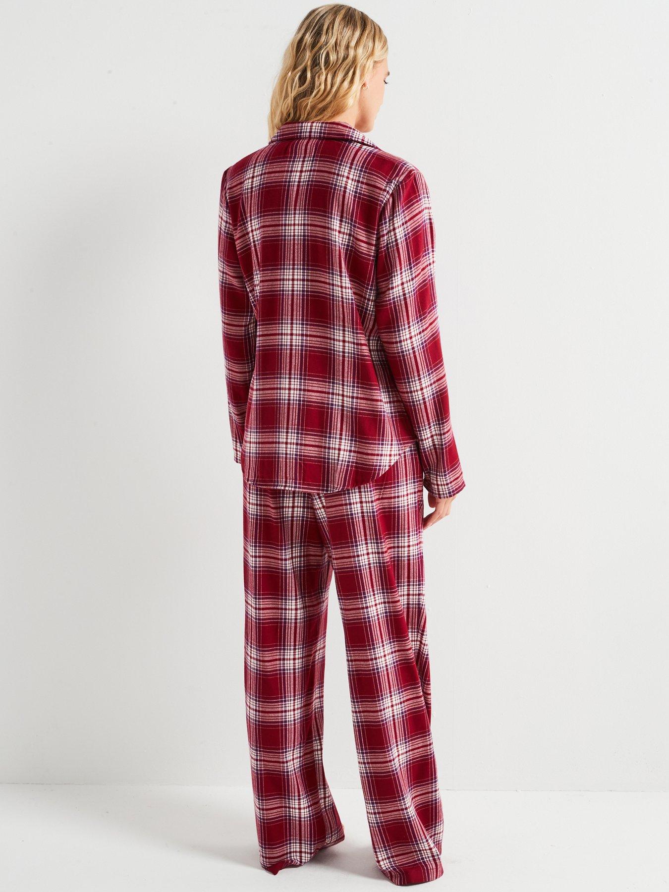 tommy-hilfiger-long-sleeve-flannel-pyjama-set-redstillFront