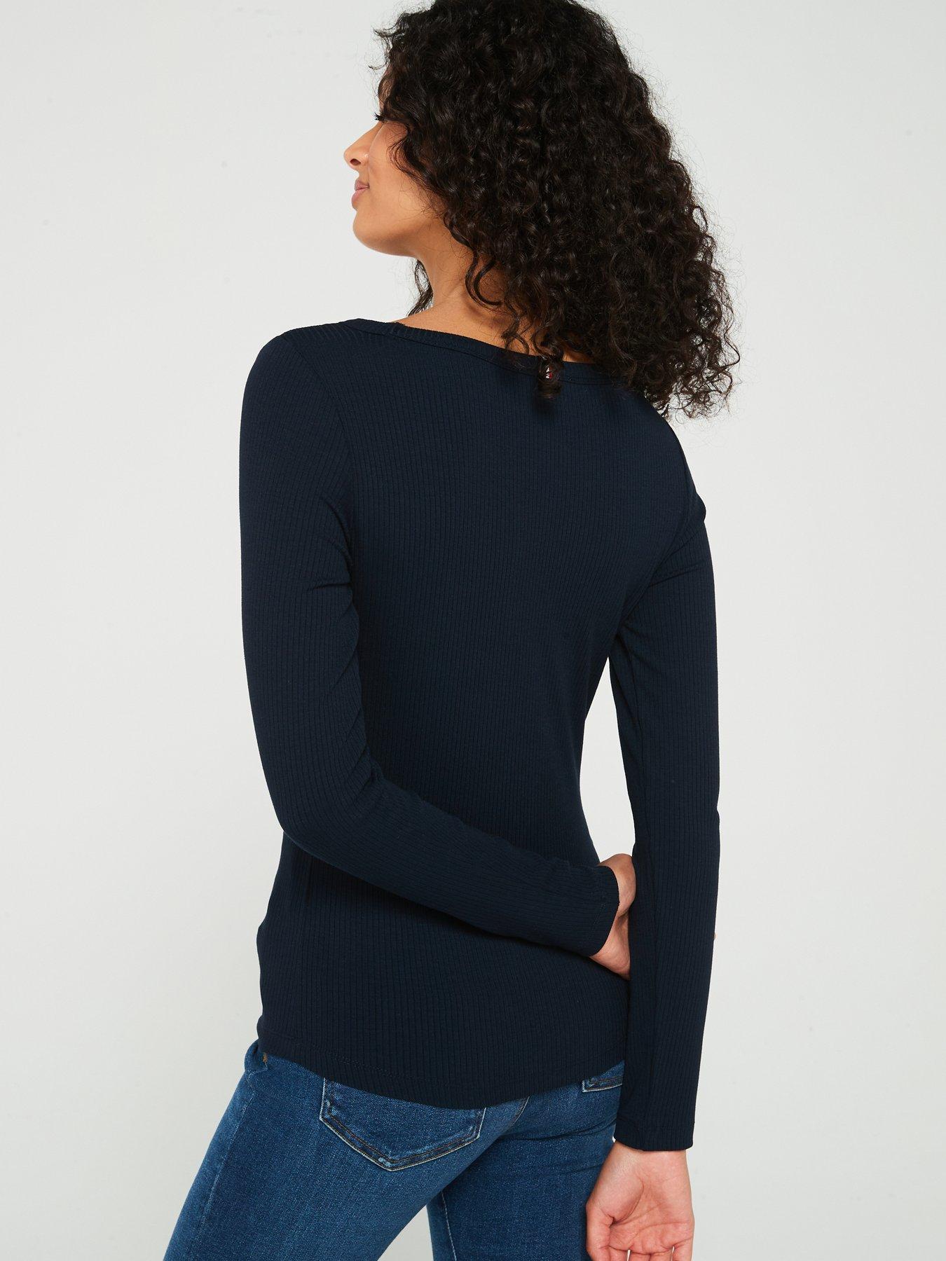 tommy-hilfiger-slim-long-sleeve-top-navystillFront