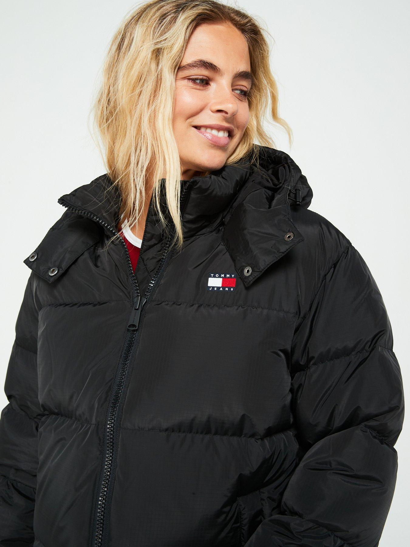 Image 4 of 5 of Tommy Jeans Relaxed Down Alaska Puffer Jacket - Black