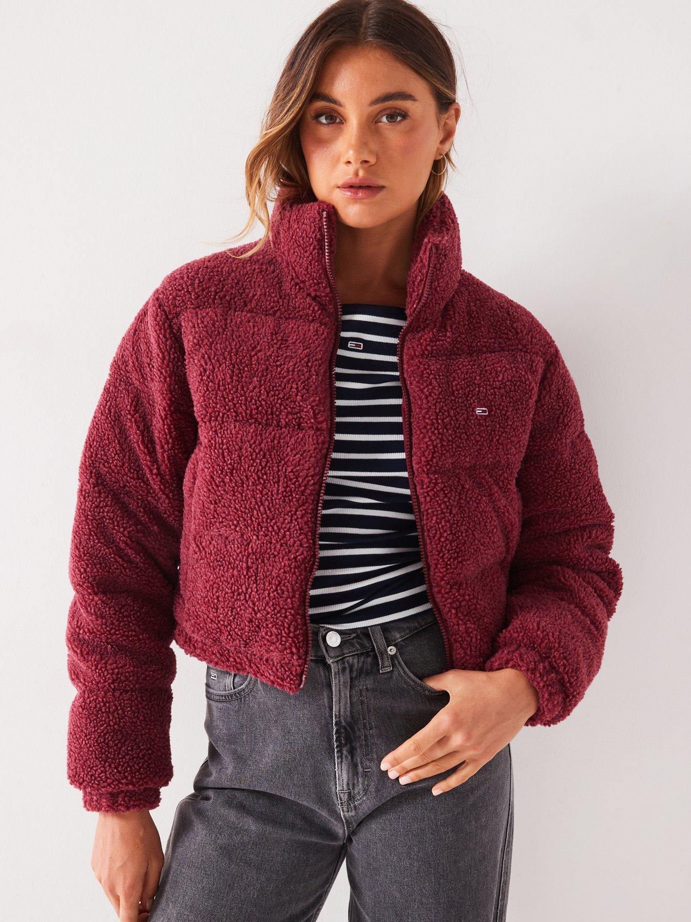 tommy-jeans-cropped-teddy-padded-jacket-red