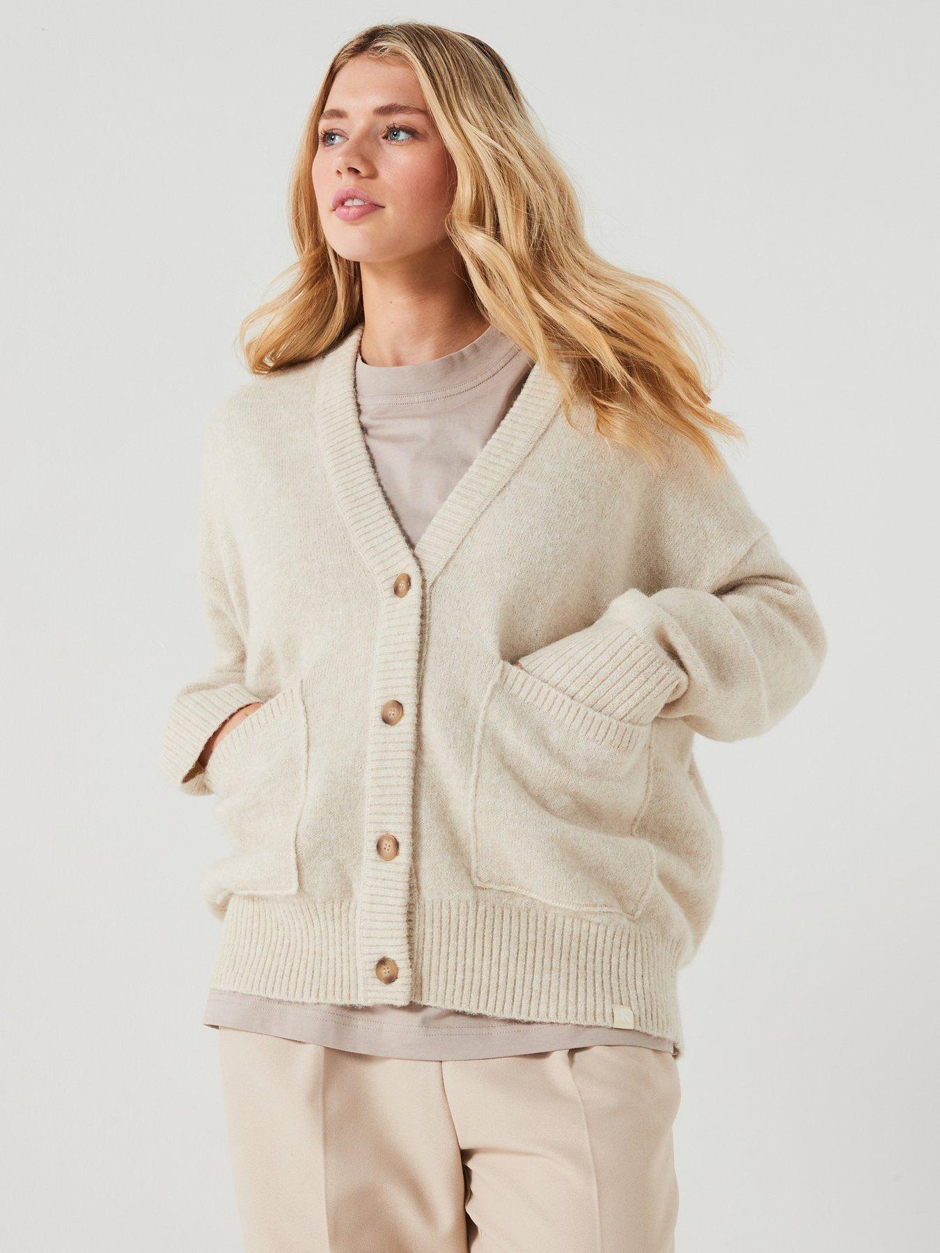 calvin-klein-jeans-textured-cardigan-beige