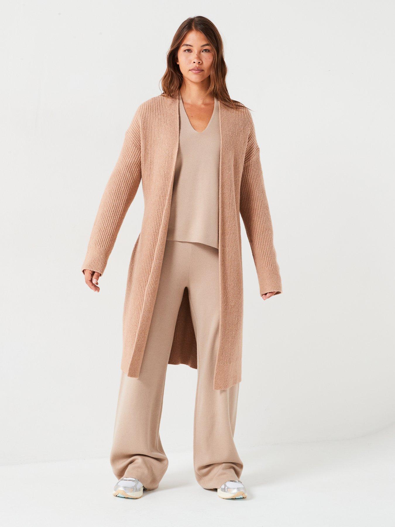 calvin-klein-boucle-relaxed-long-cardigan-beigeback