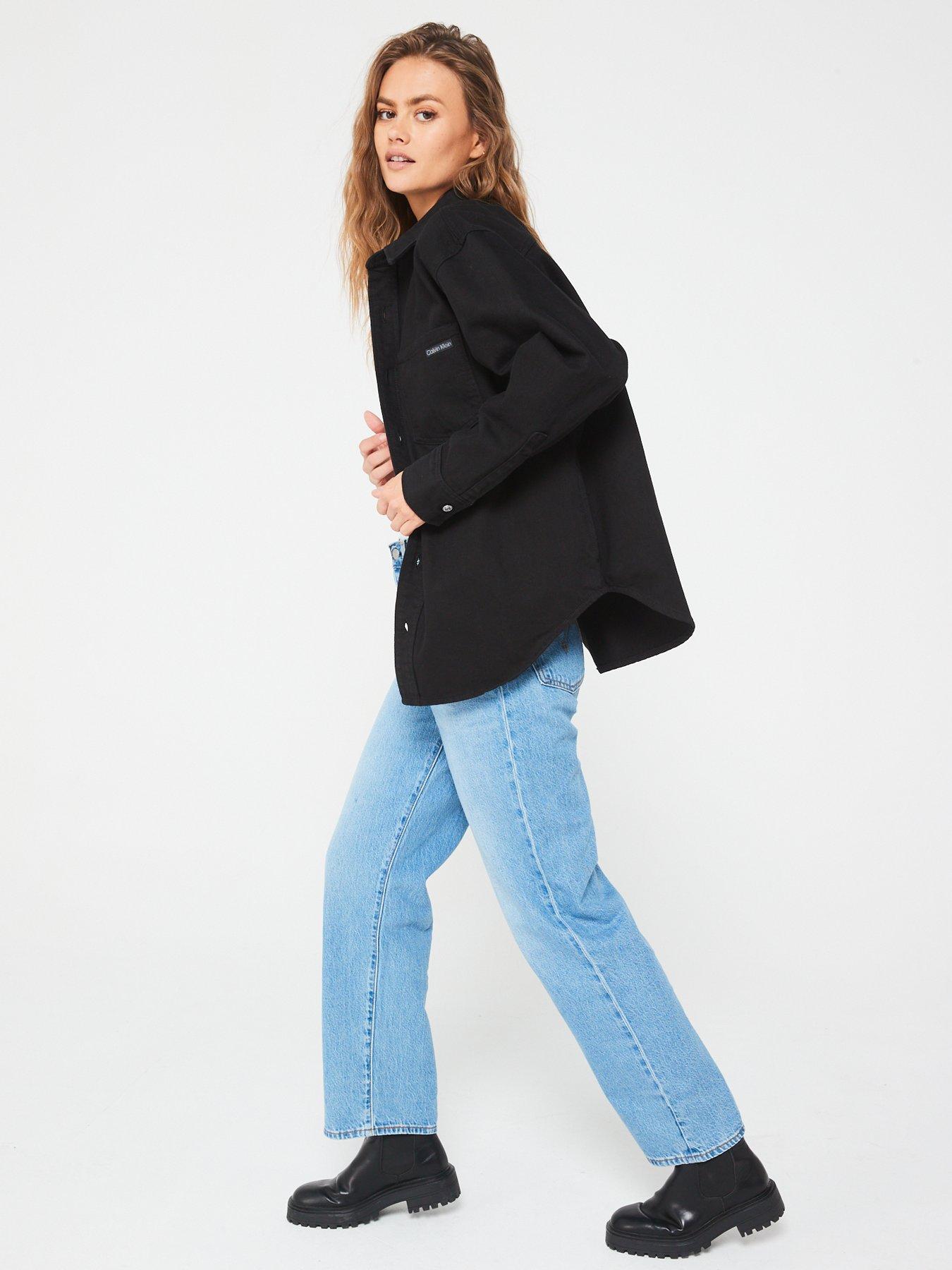 Image 3 of 6 of Calvin Klein Jeans Denim Overshirt - Black