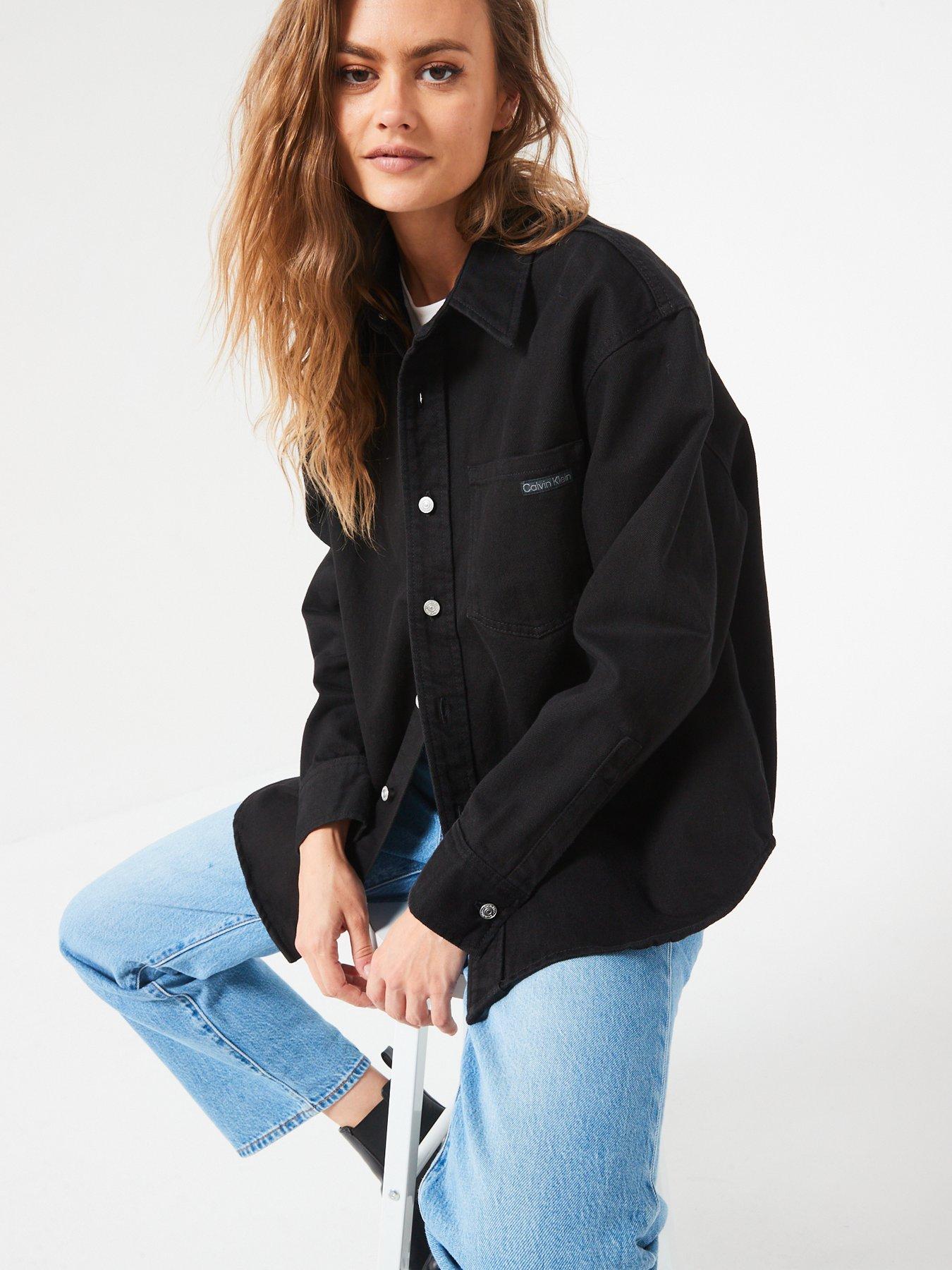 Image 4 of 6 of Calvin Klein Jeans Denim Overshirt - Black
