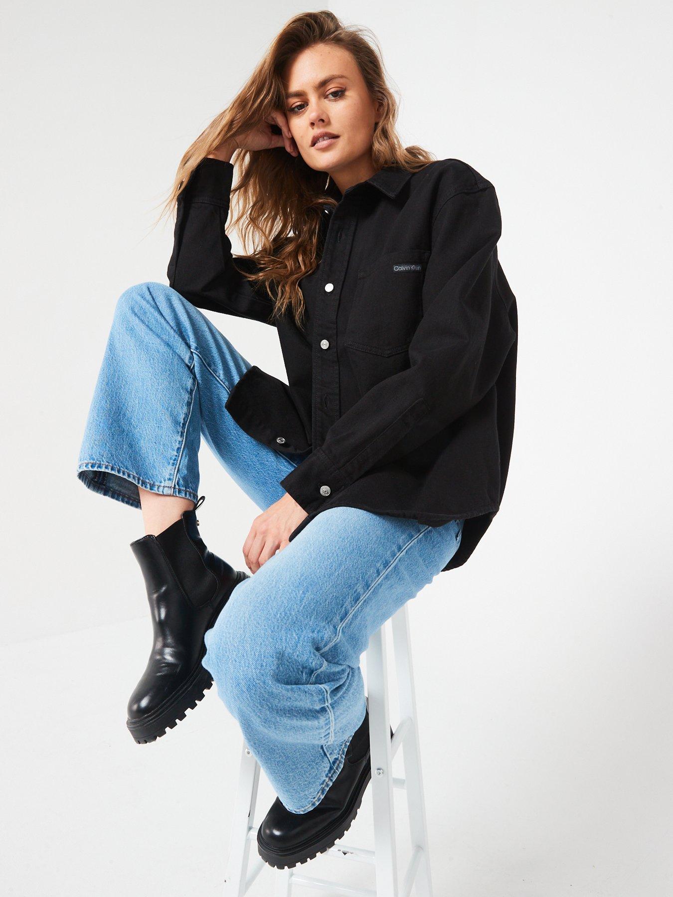 Image 6 of 6 of Calvin Klein Jeans Denim Overshirt - Black
