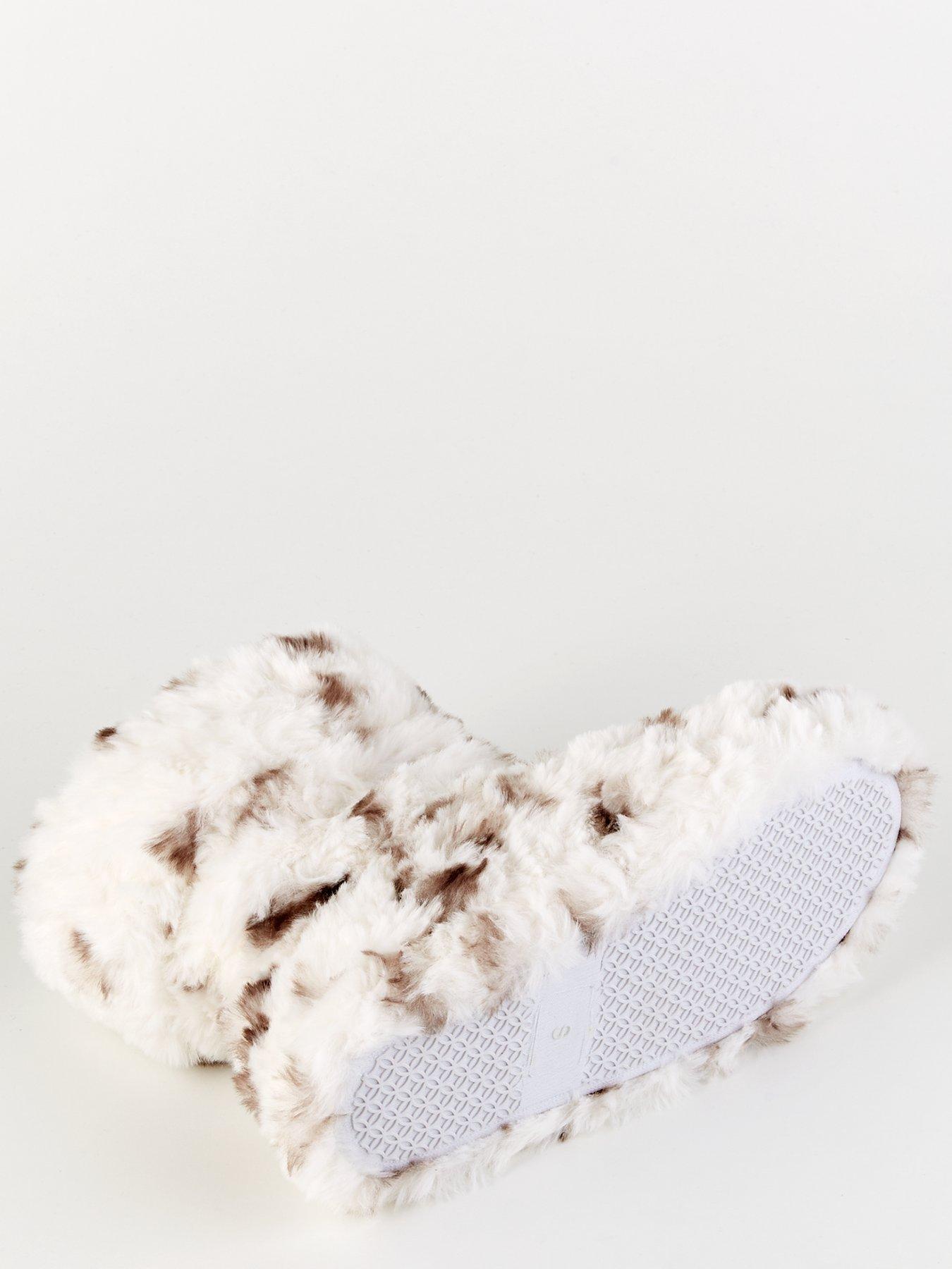 Image 5 of 7 of Everyday Leopard Slipper Boot With Poms - Grey