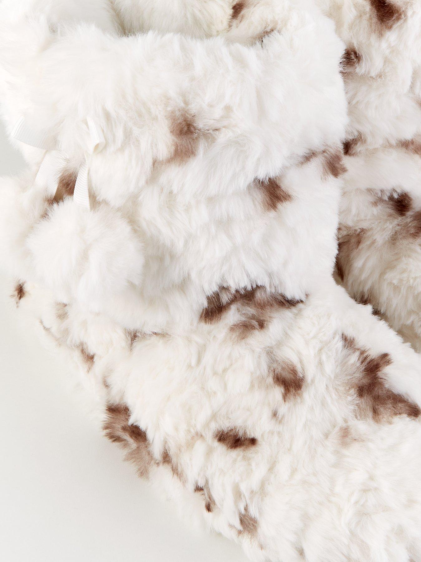Image 6 of 7 of Everyday Leopard Slipper Boot With Poms - Grey