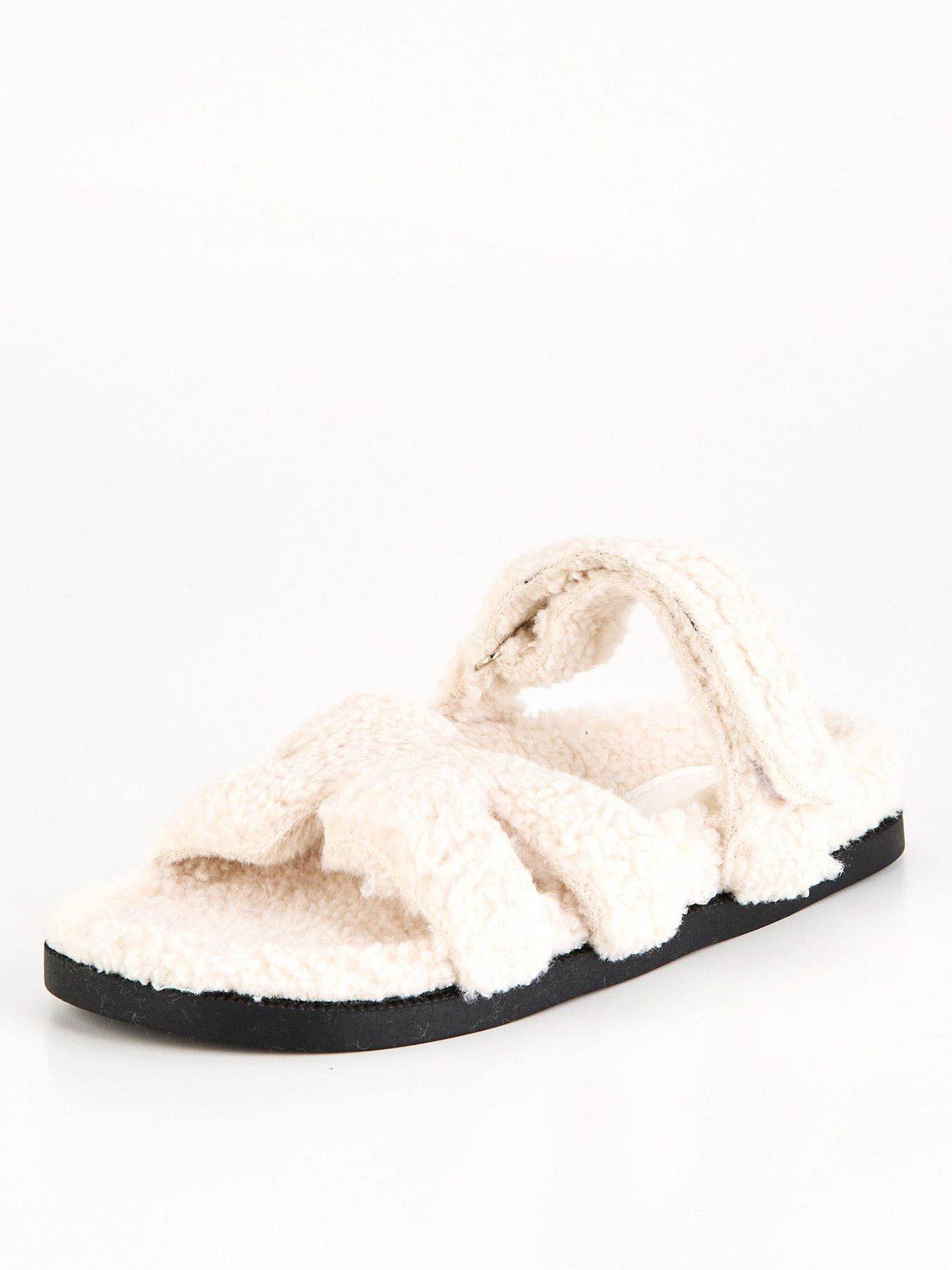 v-by-very-borg-twin-strap-slipper-cream