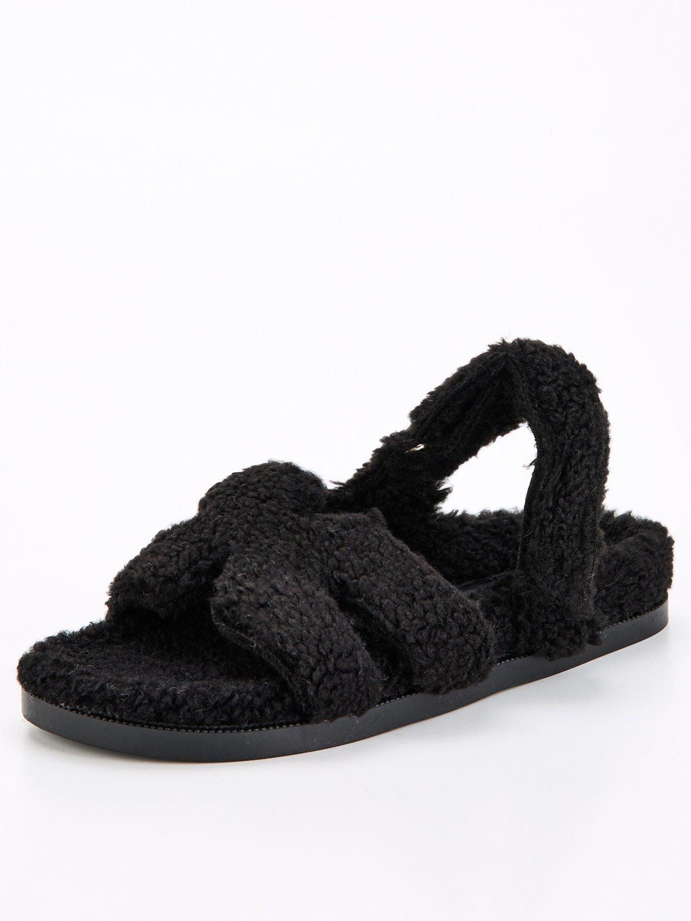 v-by-very-borg-twin-strap-slipper-black