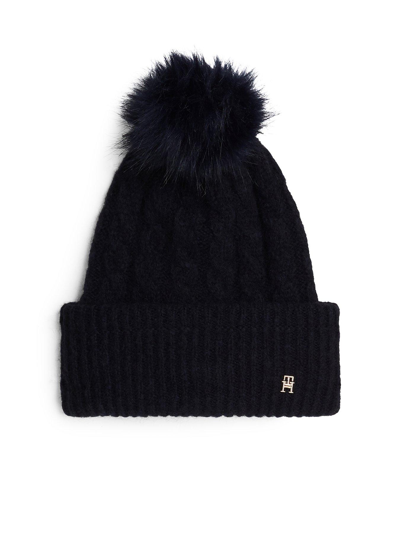 tommy-hilfiger-cable-knit-beanie-blue