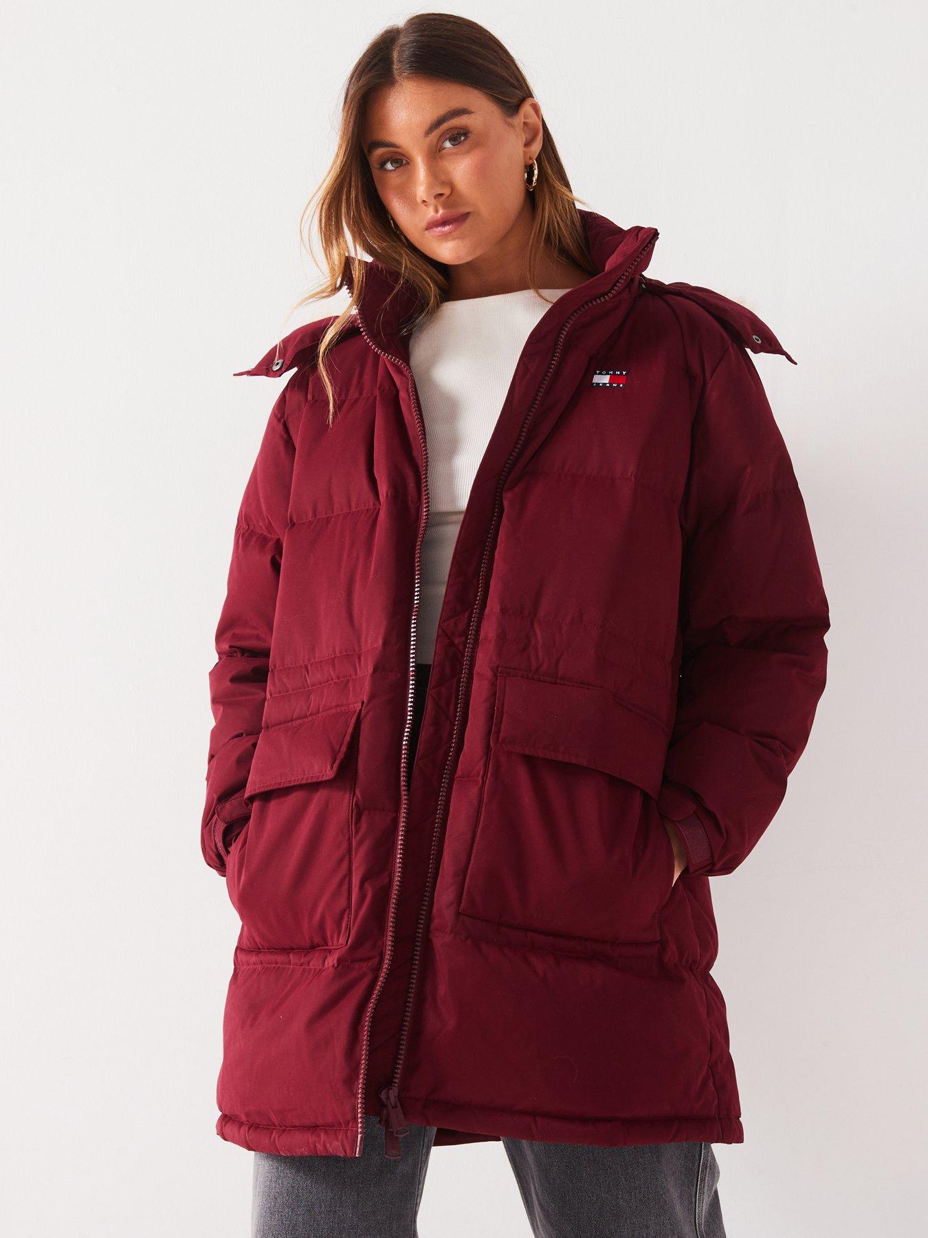 undefined Alaska Mid-Length Padded Jacket - Red
