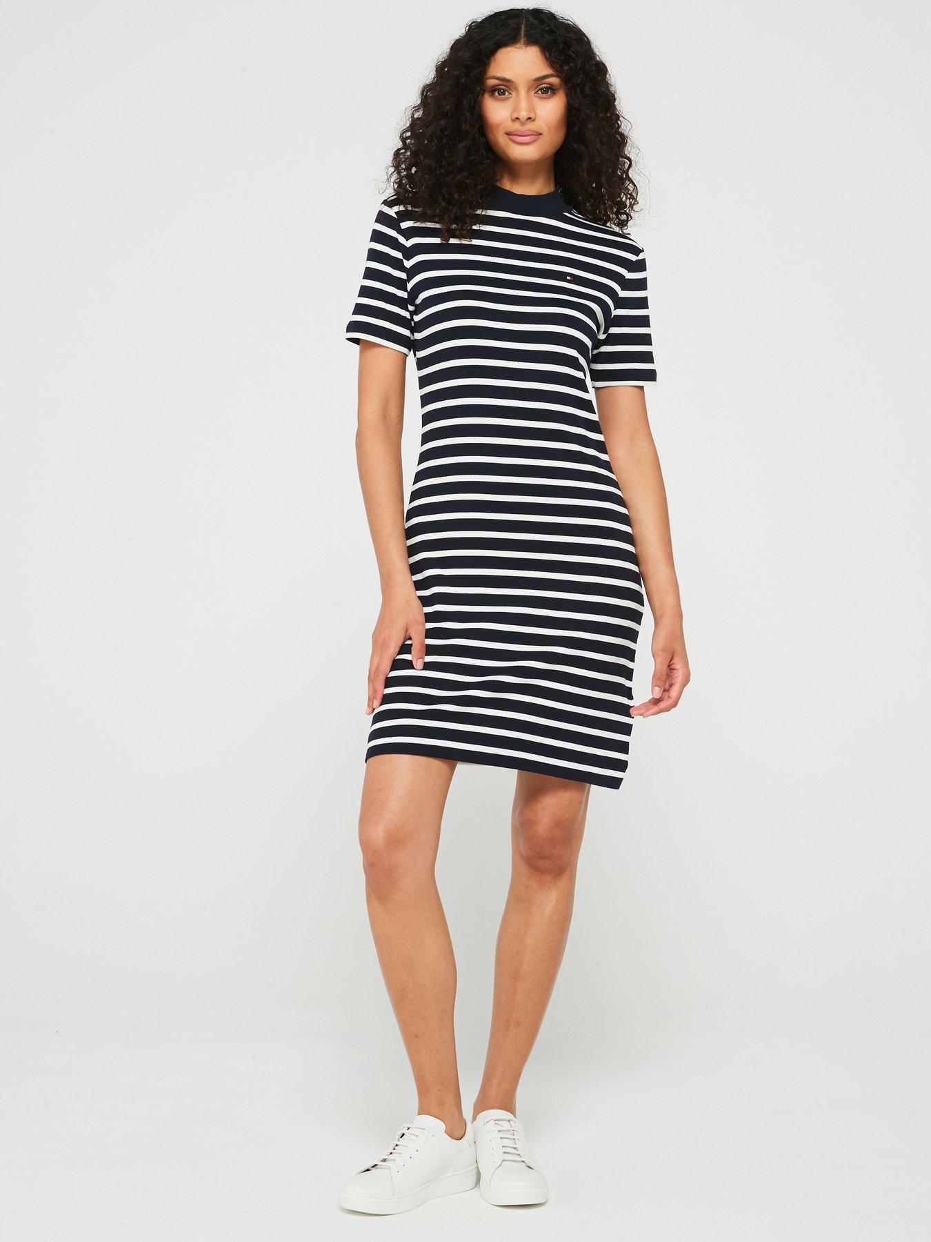 tommy-hilfiger-striped-mock-neck-dress-multi