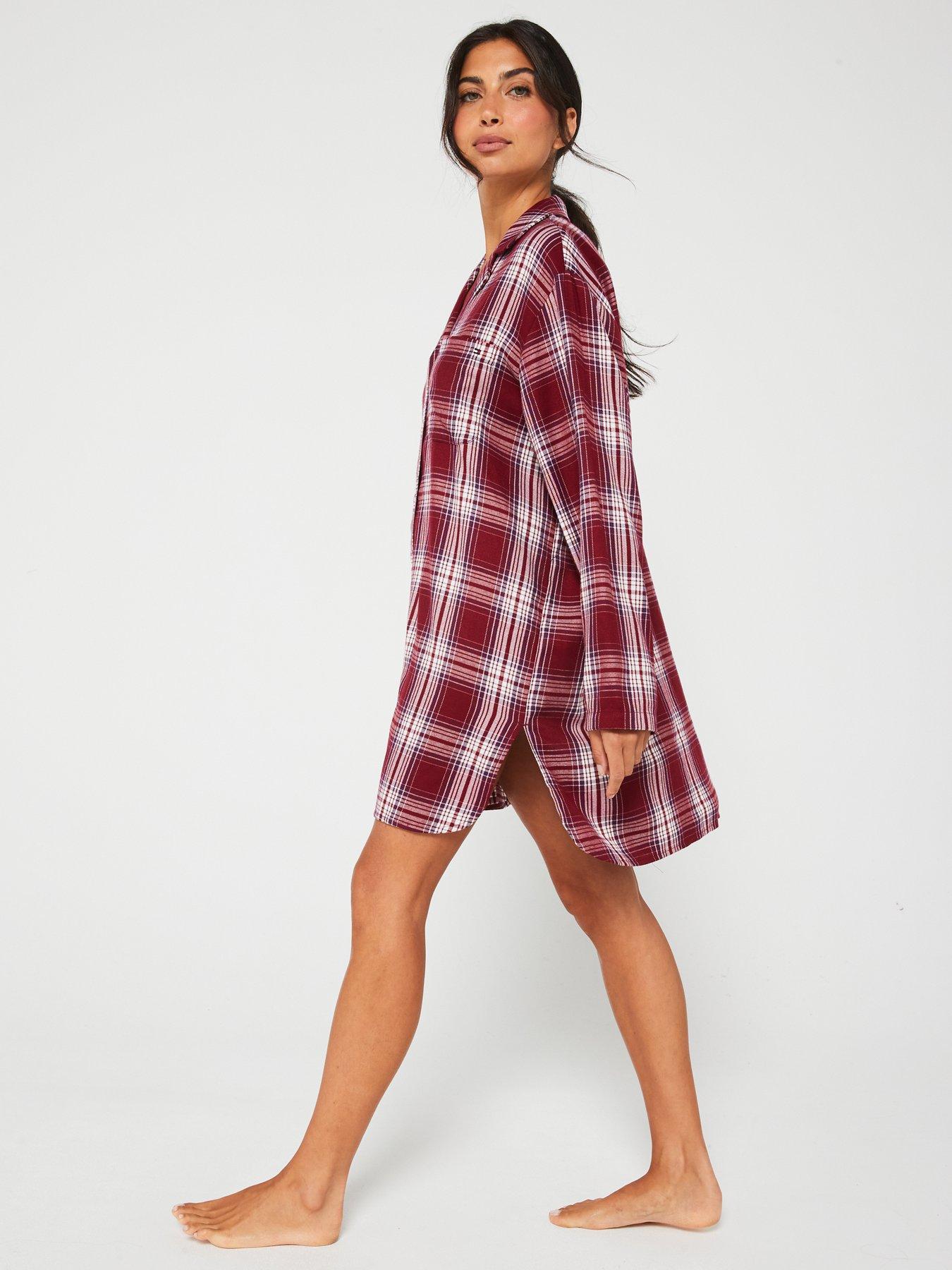 tommy-hilfiger-long-sleeve-check-nightdress-reddetail