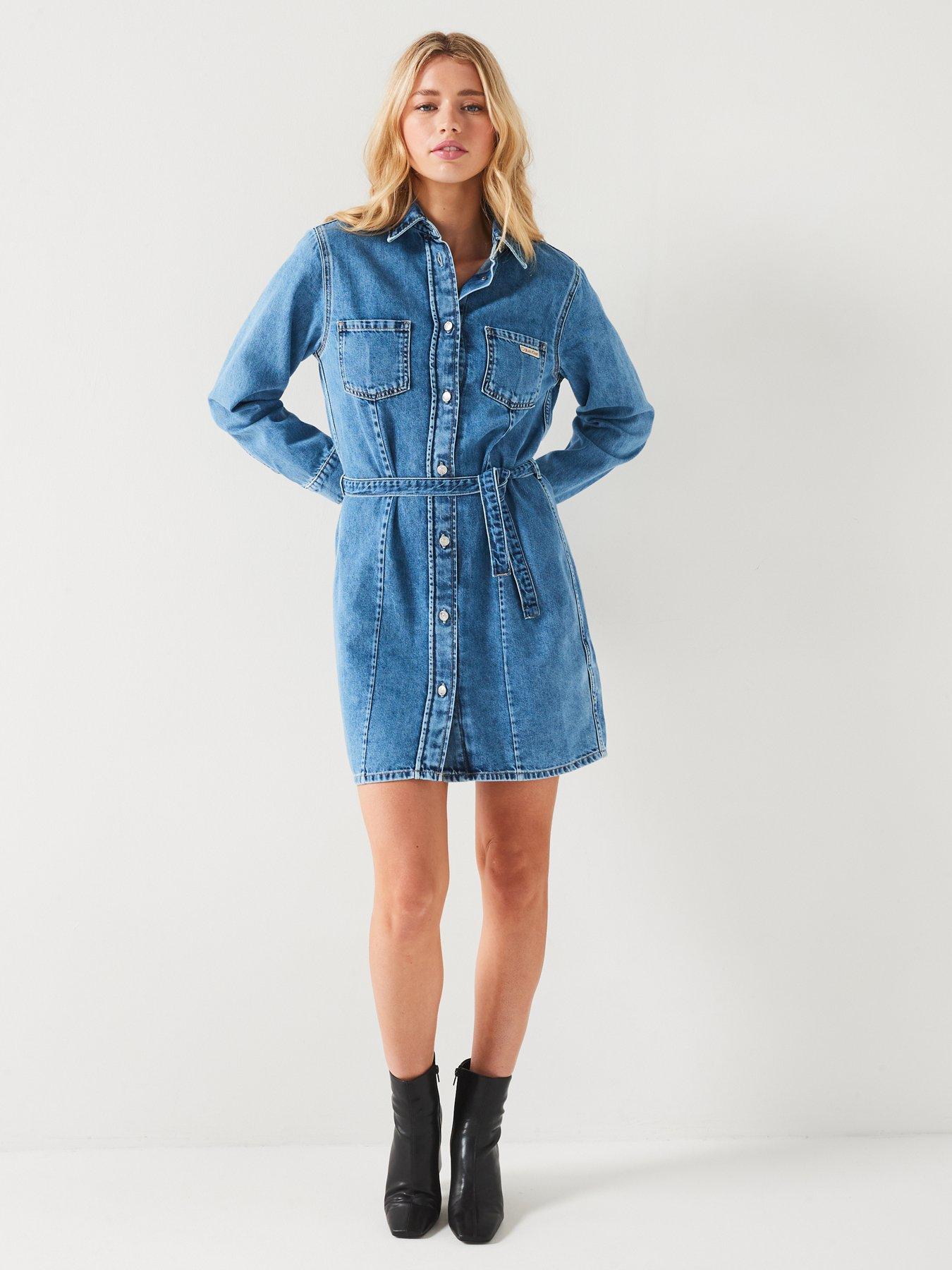 calvin-klein-jeans-long-sleeve-belted-denim-shirt-dress-blueback