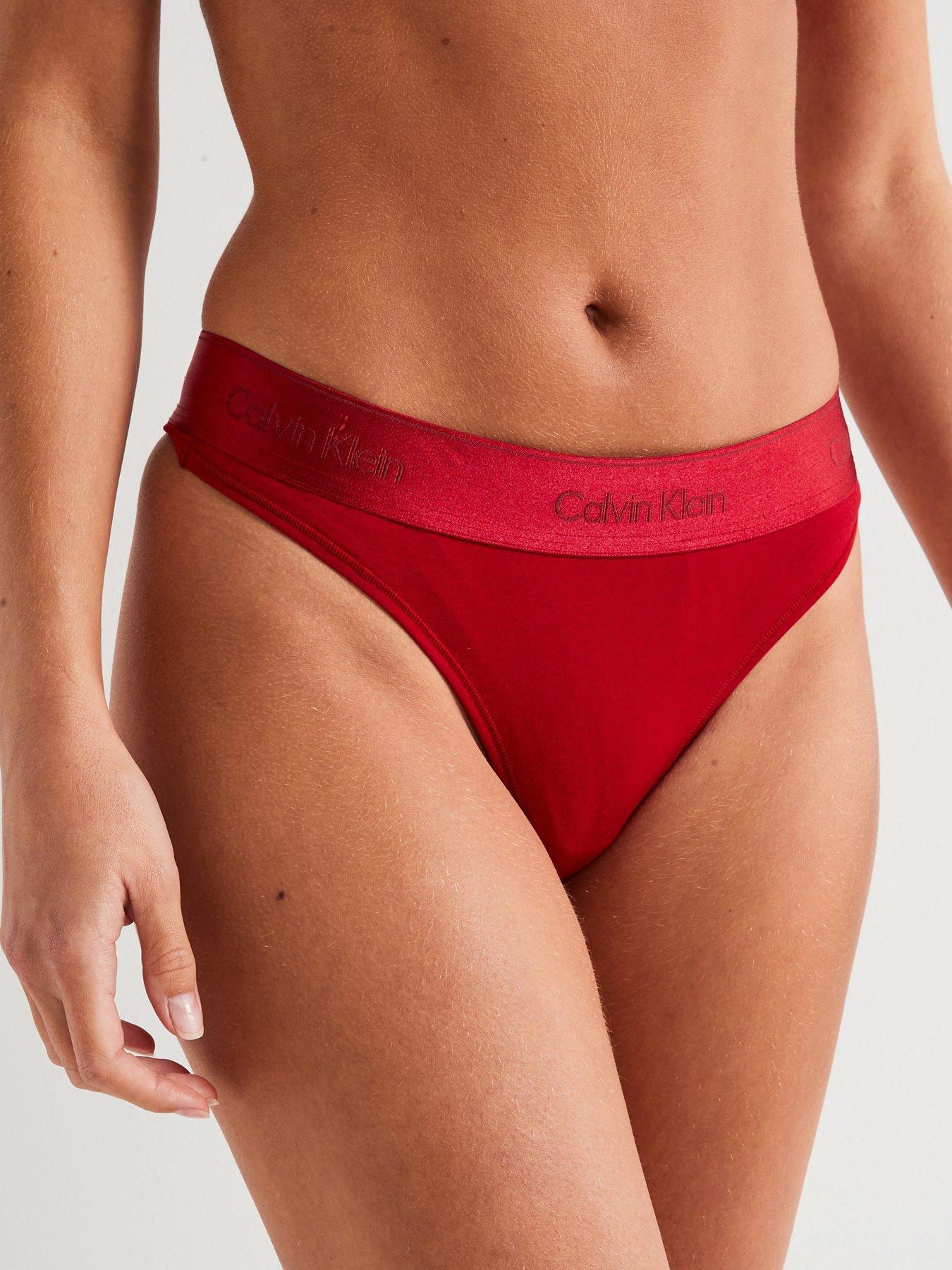 calvin-klein-red-logo-thong-red