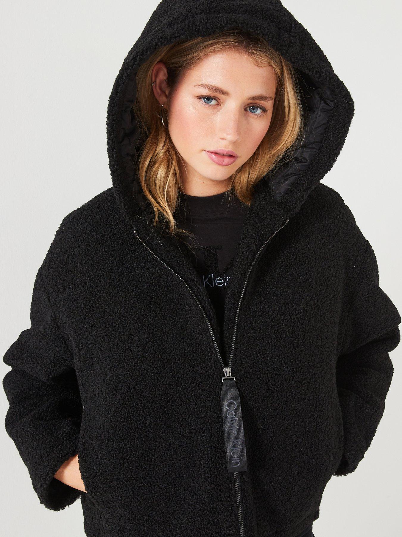 Calvin Klein Jeans Sherpa Zip Through Hoodie Black Very Ireland