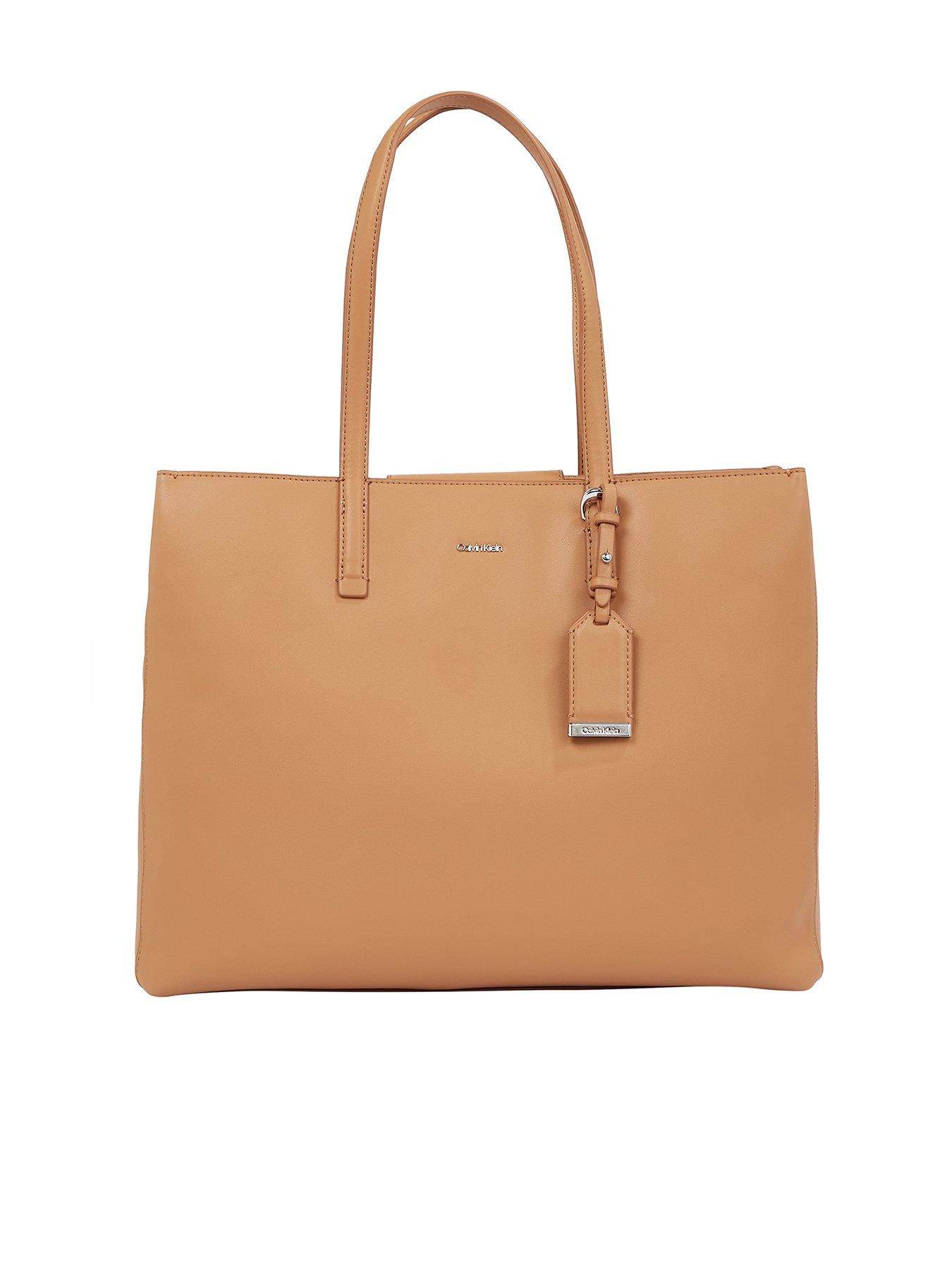 calvin-klein-medium-shopper-tote-brownfront