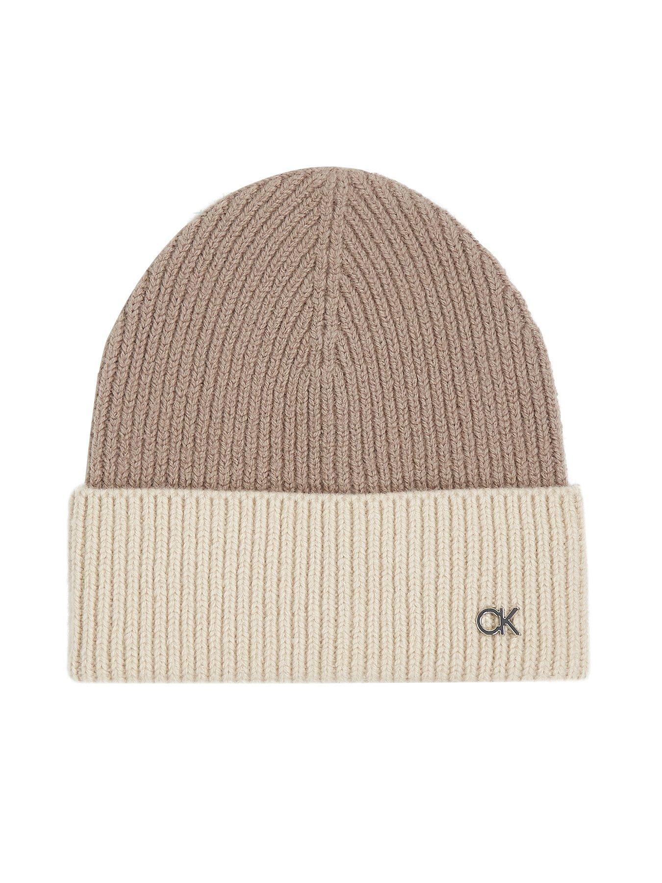 calvin-klein-metal-logo-two-tone-beanie-grey