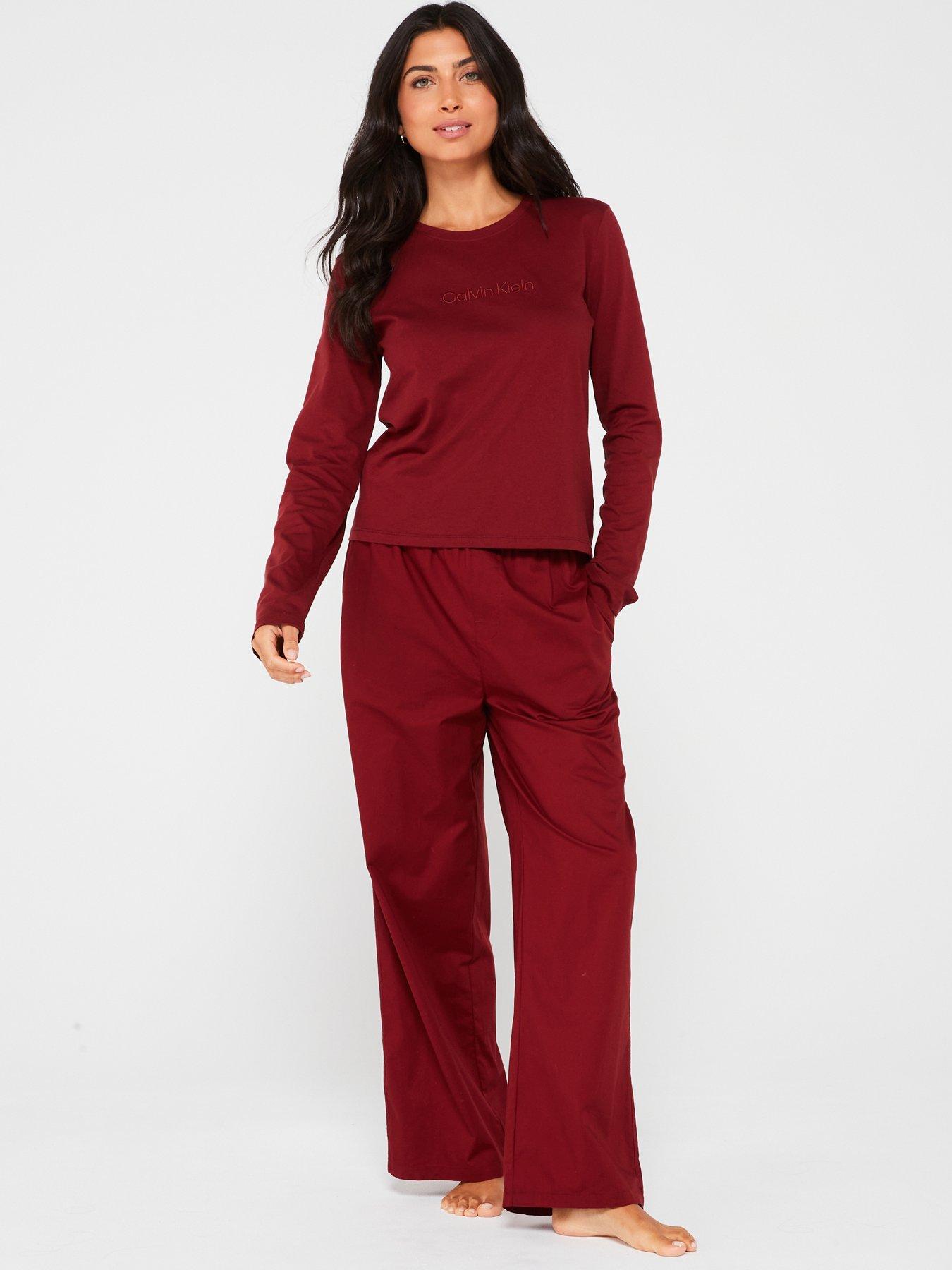 calvin-klein-long-sleeve-cotton-pyjama-set-redback