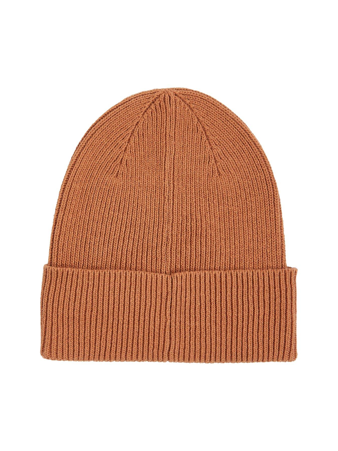 calvin-klein-embroidery-ribbed-beanie-brownstillFront