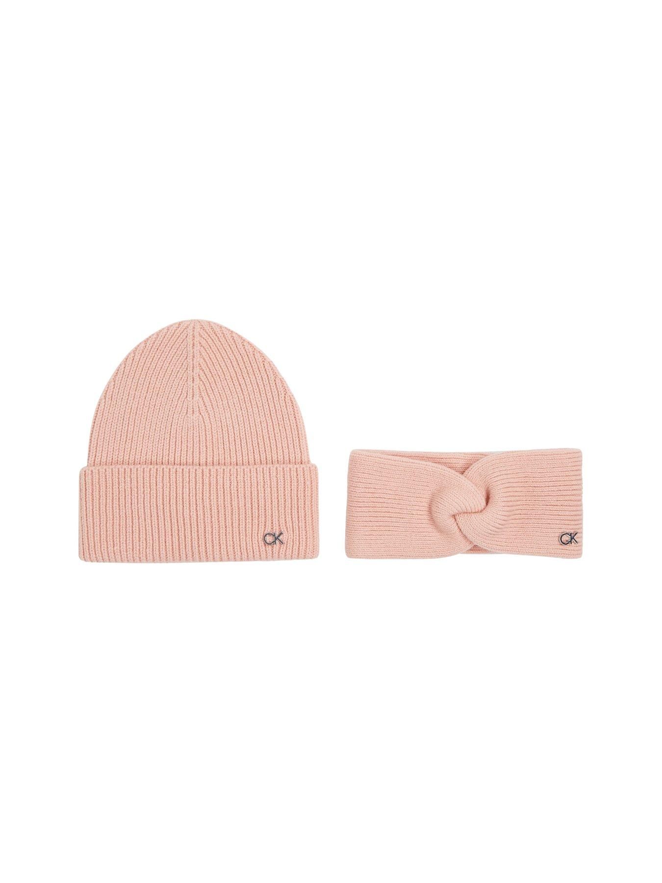 calvin-klein-knitted-beanie-and-headband-giftset-pinkstillFront