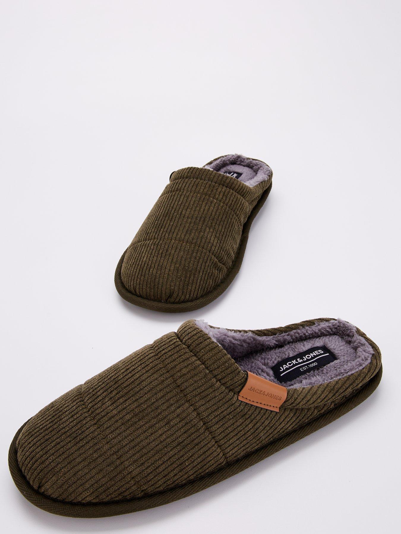 Image 7 of 7 of Jack & Jones &amp;Amp; Corduroy Mule Slippers - Dark Green