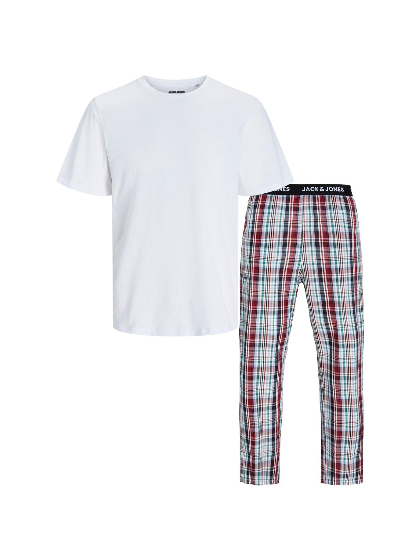 jack-jones-jack-amp-jones-t-shirt-and-check-pants-pyjama-set-multi