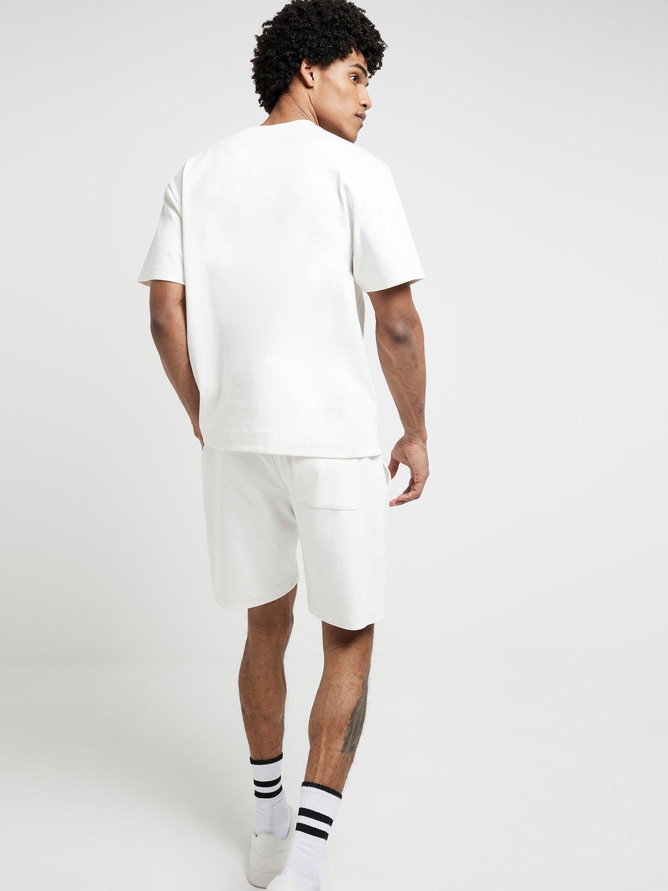 river-island-flat-rib-panel-shorts-creamstillFront