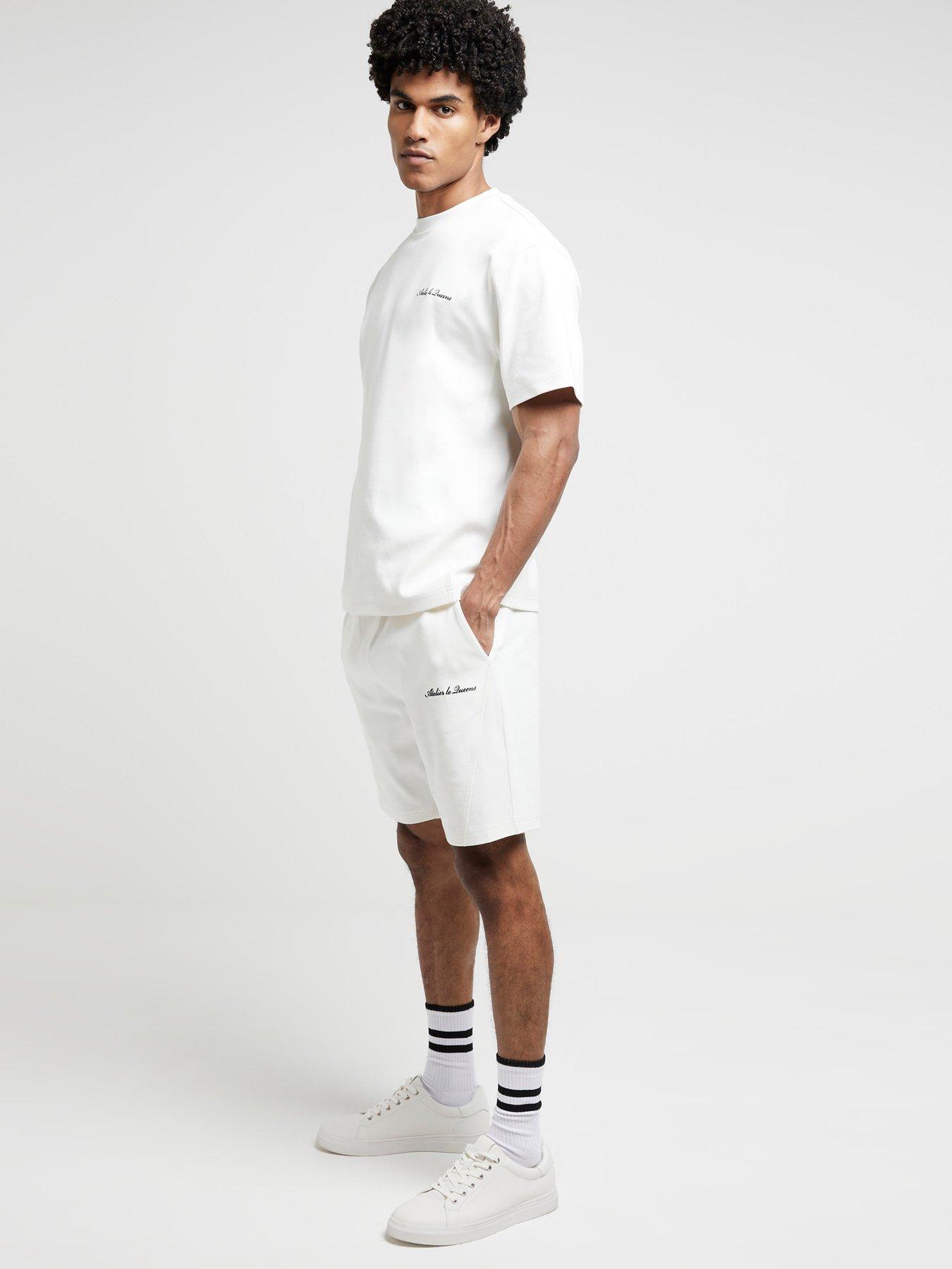 river-island-flat-rib-panel-shorts-creamback