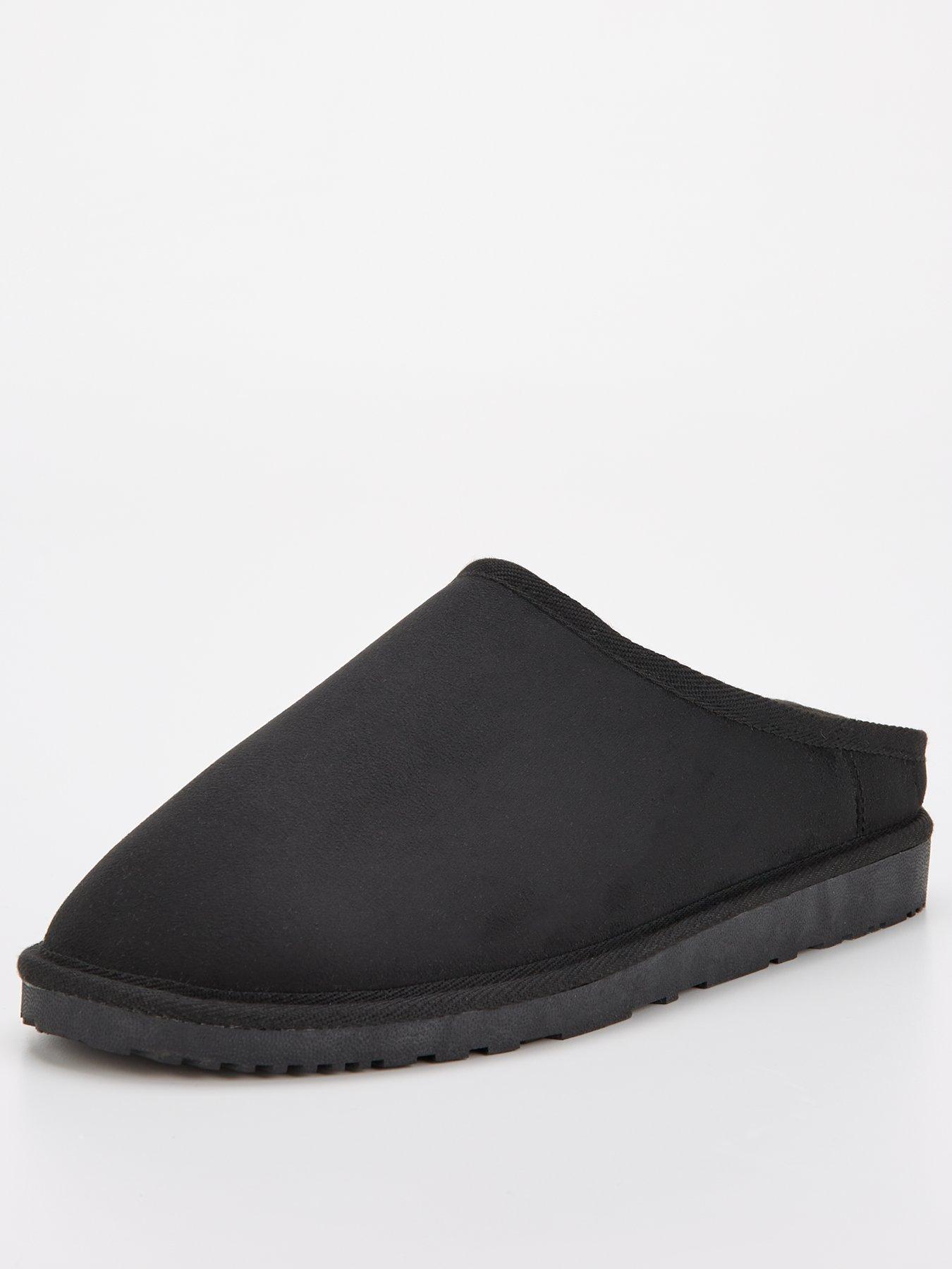 jack-jones-faux-fur-lined-mule-slippers-blackstillFront