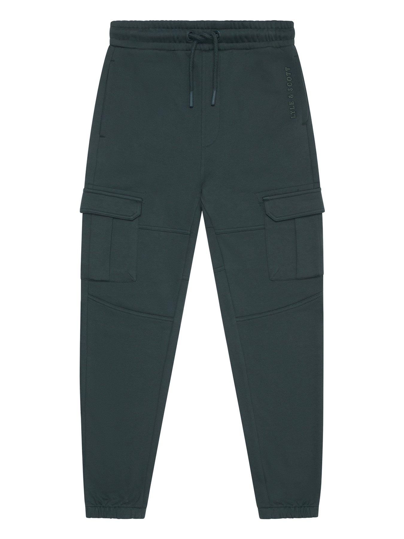 lyle-scott-boys-cuffed-cargo-pocket-jogger-dark-greenfront