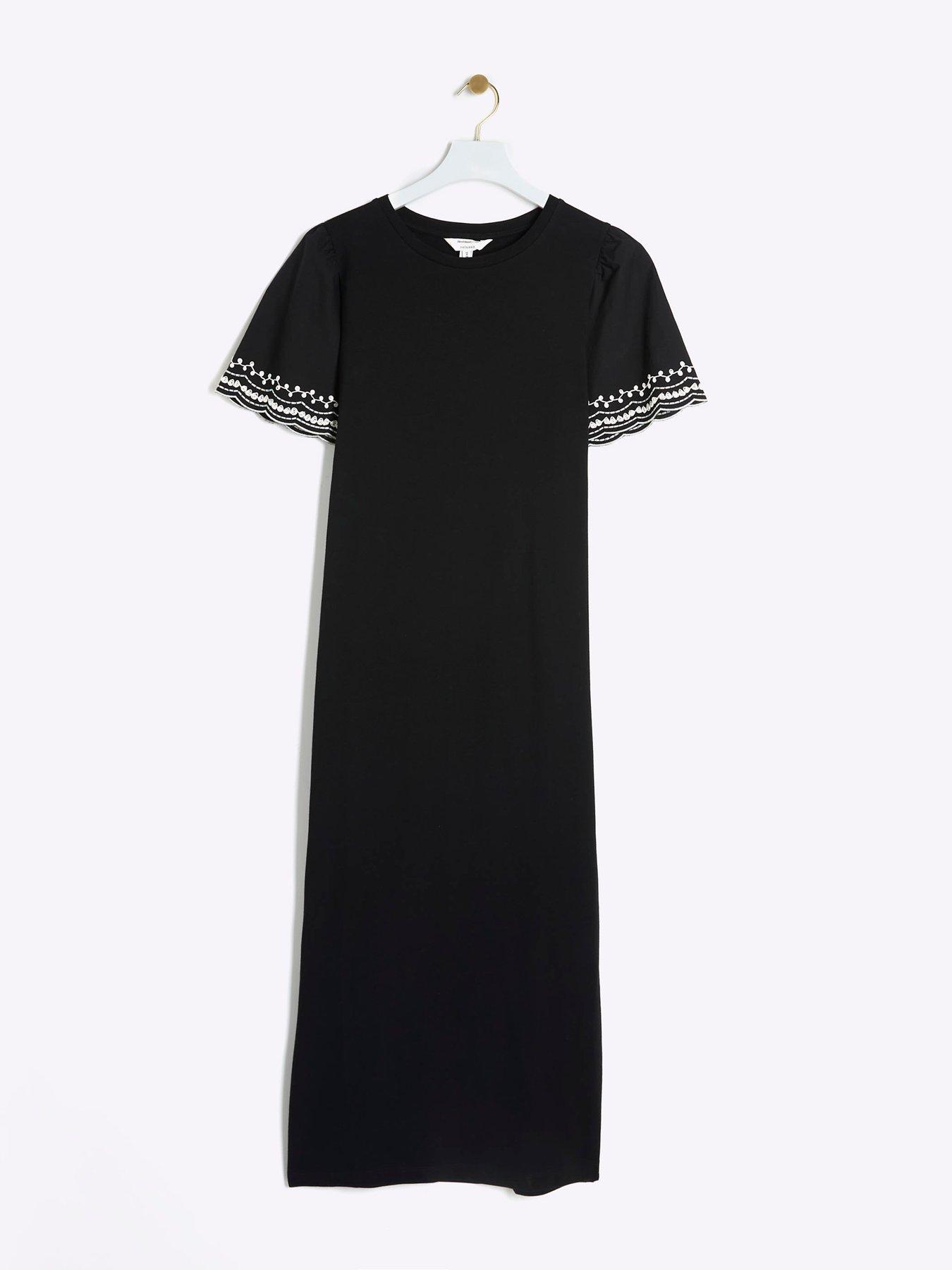 river-island-contrast-sleeve-midi-dress-blackoutfit