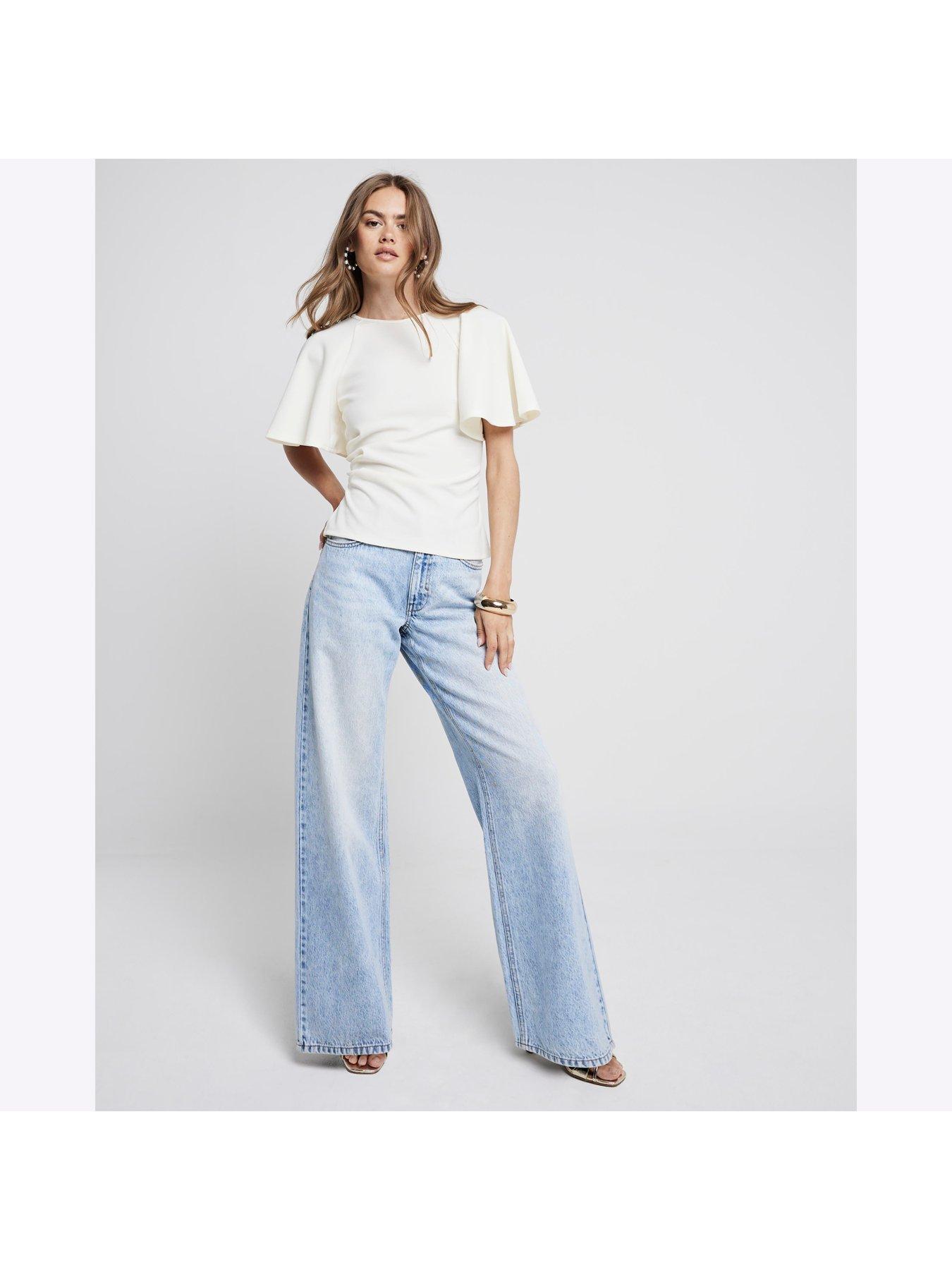 river-island-angel-sleeve-top-creamback