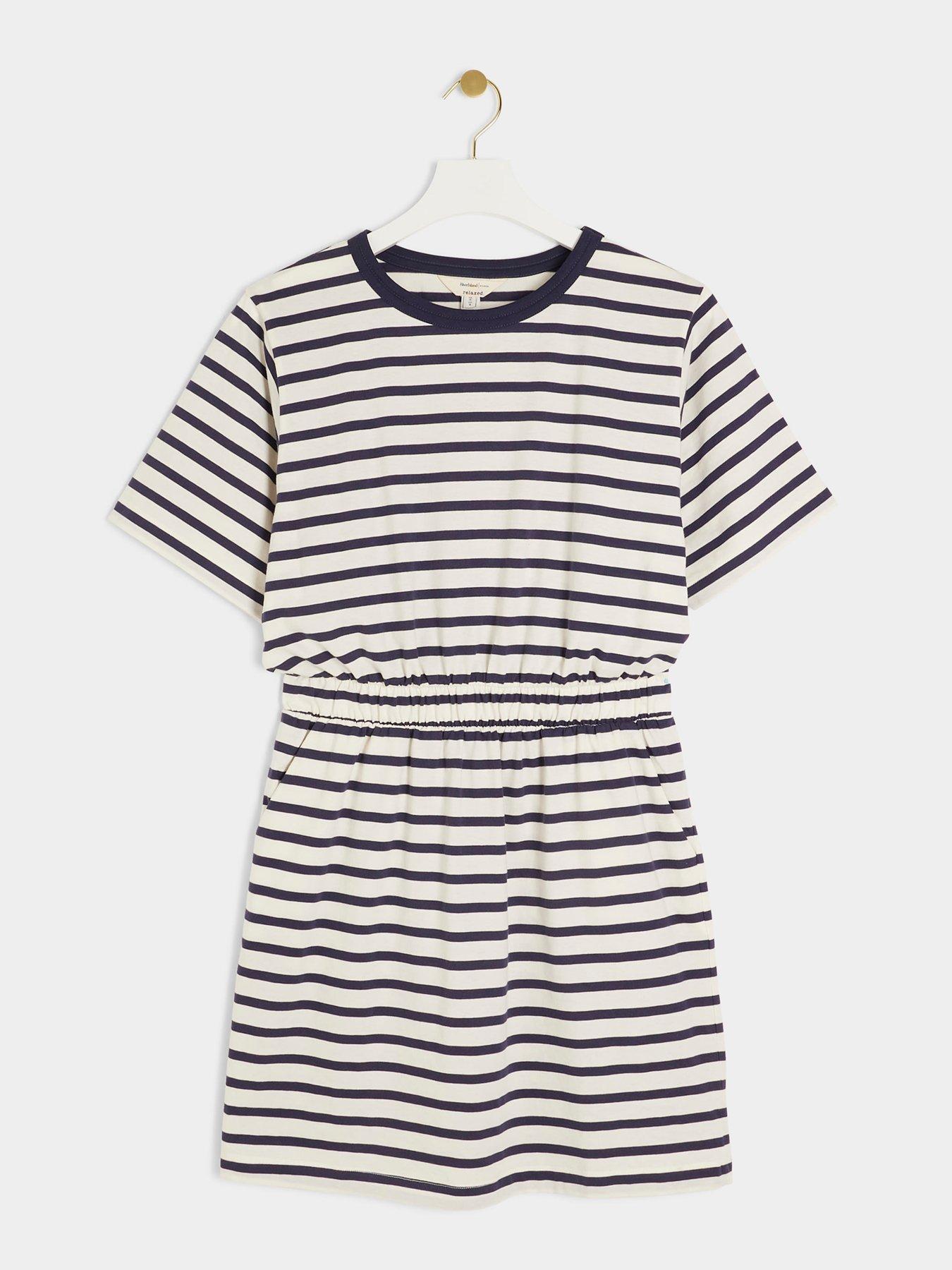 river-island-stripe-mini-t-shirt-dress-whiteoutfit