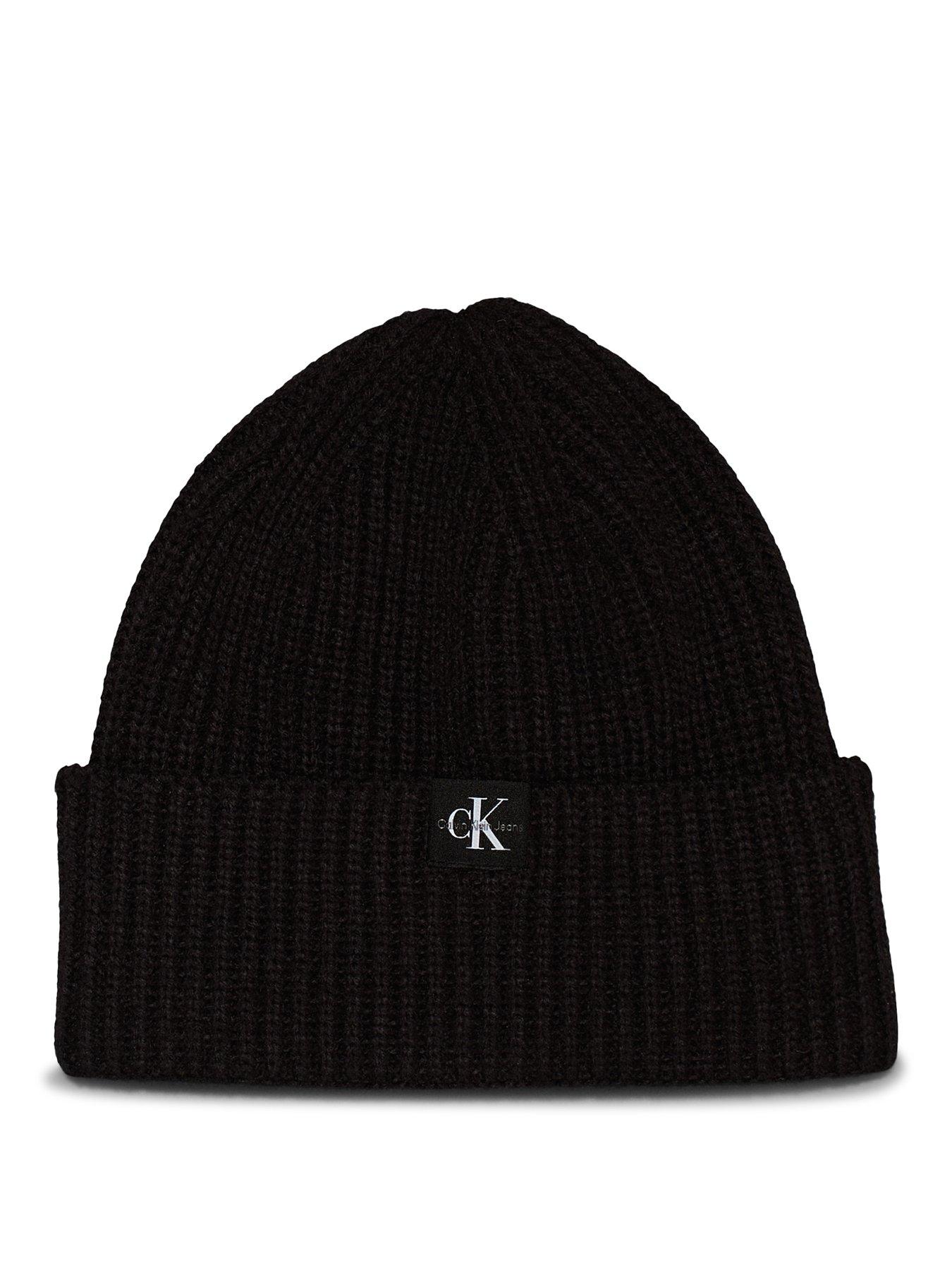 calvin-klein-jeans-kids-monogram-rib-beanie-blackstillFront