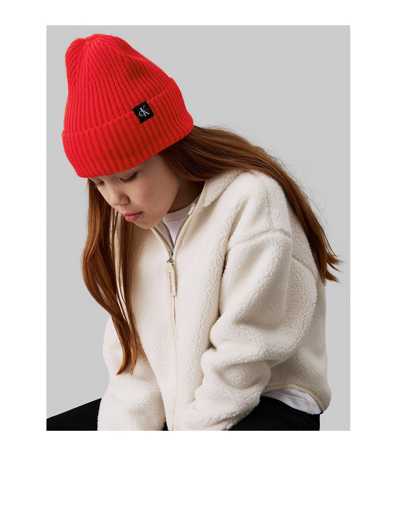 calvin-klein-jeans-kids-monogram-rib-beanie-red