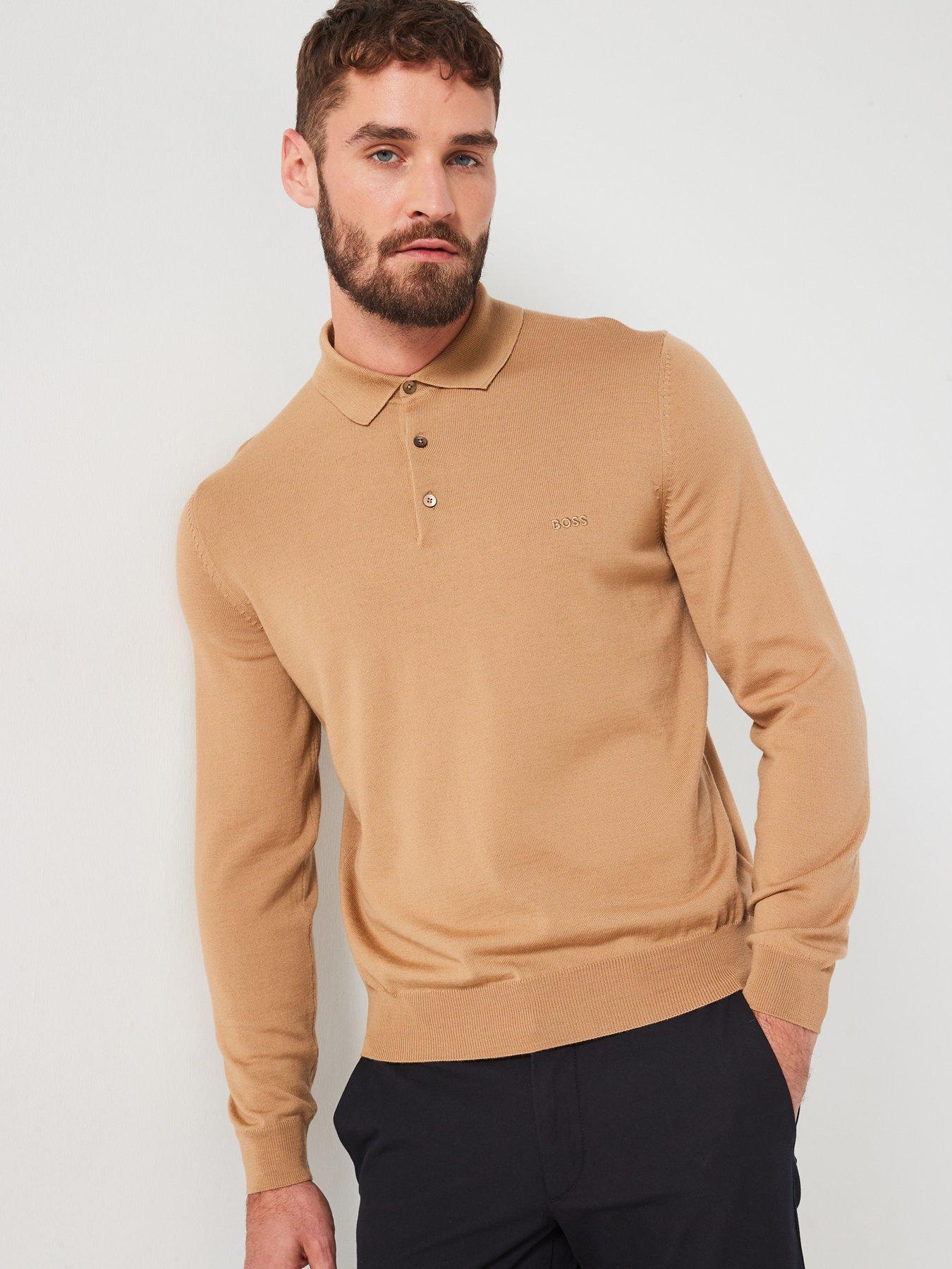 boss-bono-l-regular-fit-long-sleeve-knitted-polo-beige