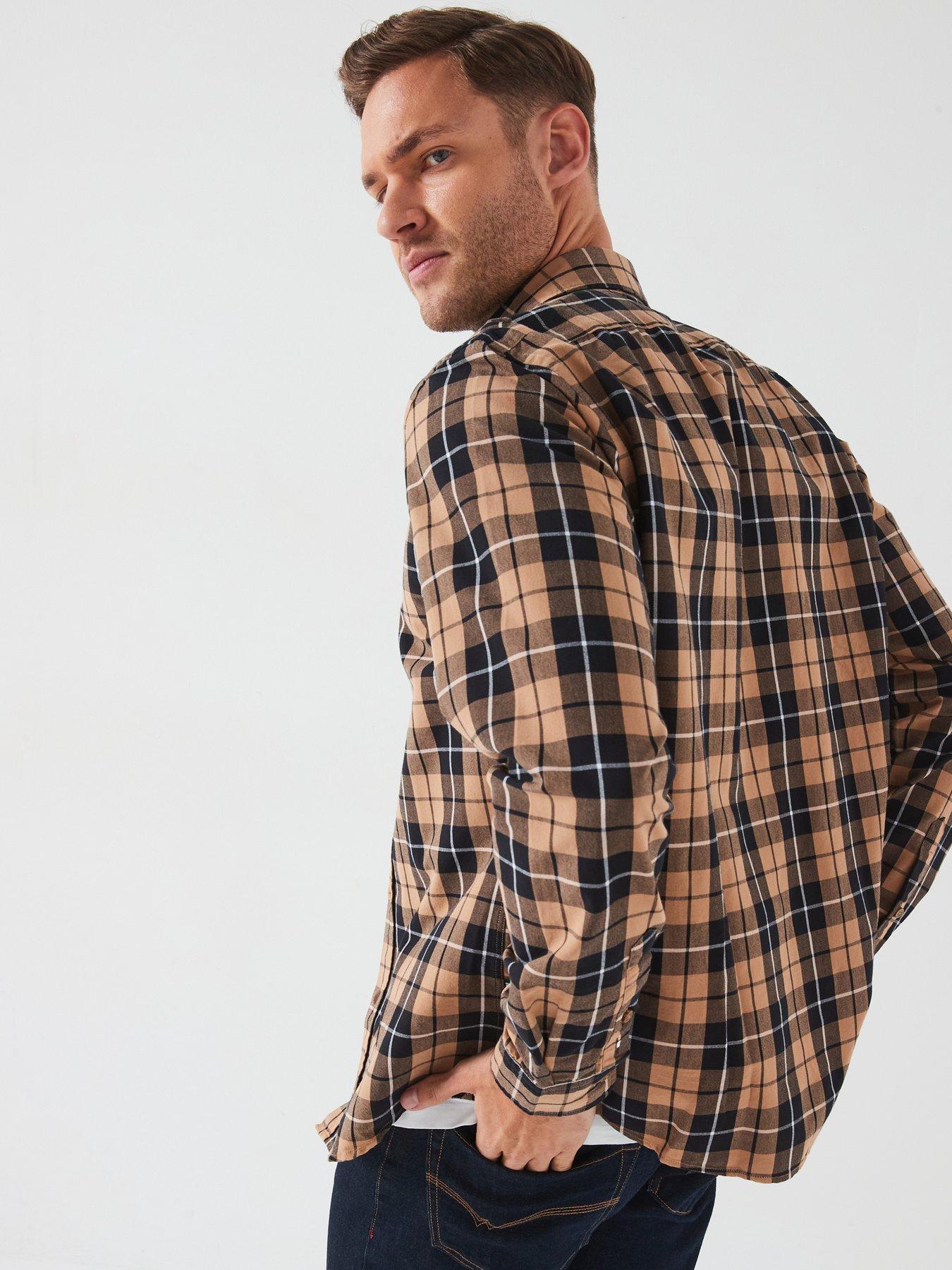 boss-boss-c-liam-regular-fit-washed-cotton-check-shirt-beigestillFront