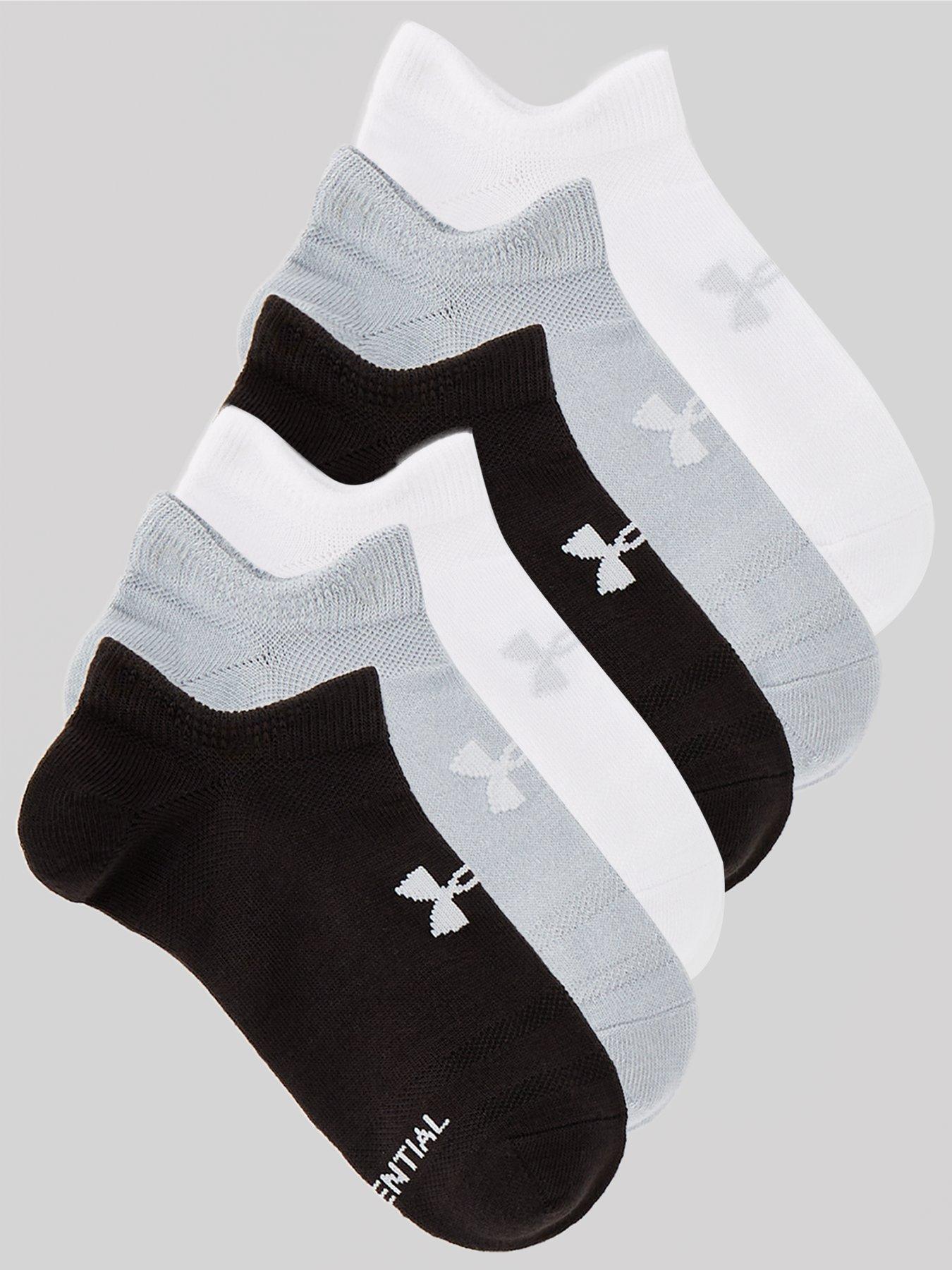 under-armour-adult-unisex-training-essential-no-show-6pack-socks-blackfront