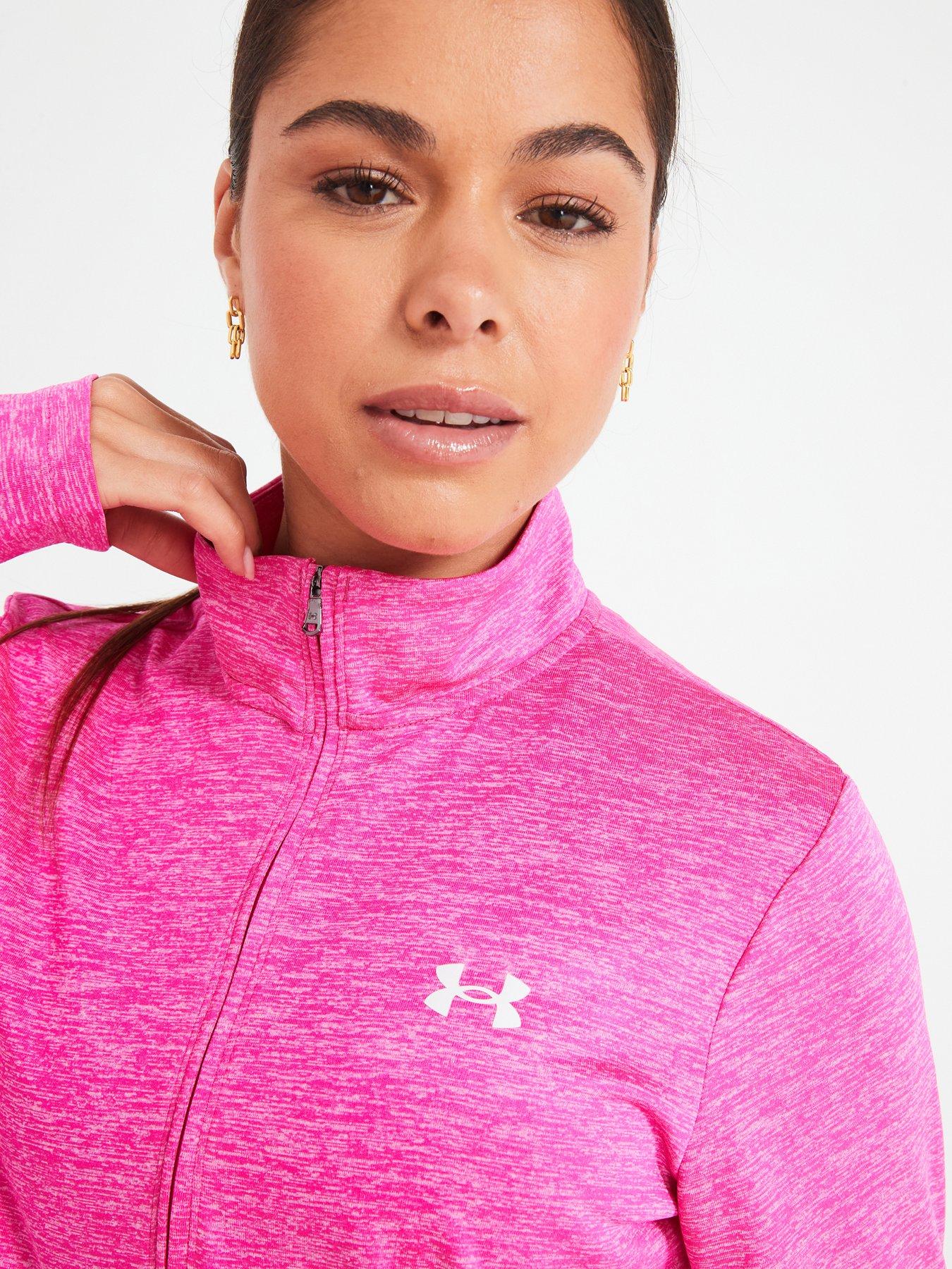 under-armour-womens-training-tech-twist-12-zip-pinkoutfit