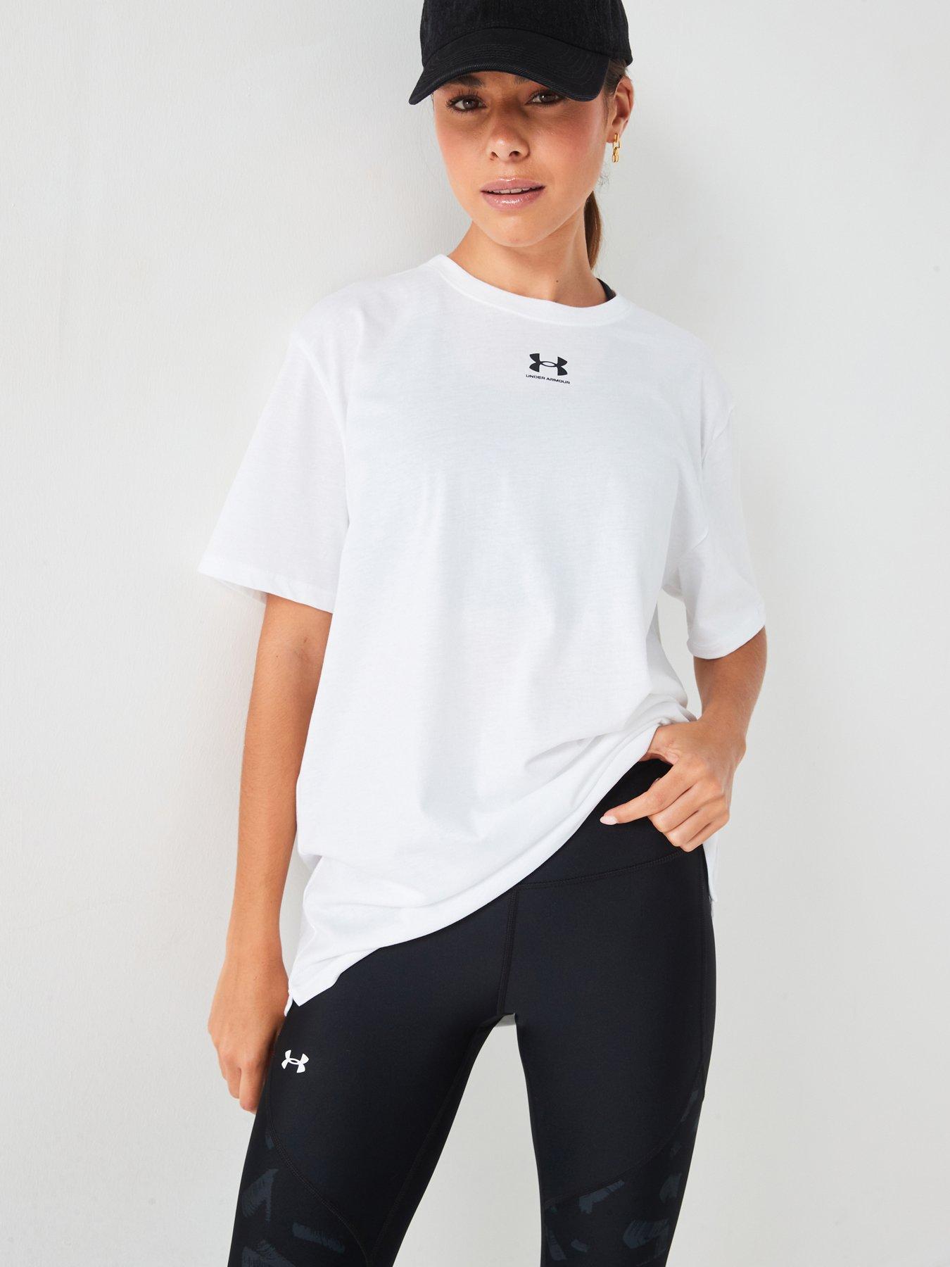 Image 1 of 5 of UNDER ARMOUR Womens Training Campus Oversized T-Shirt - White